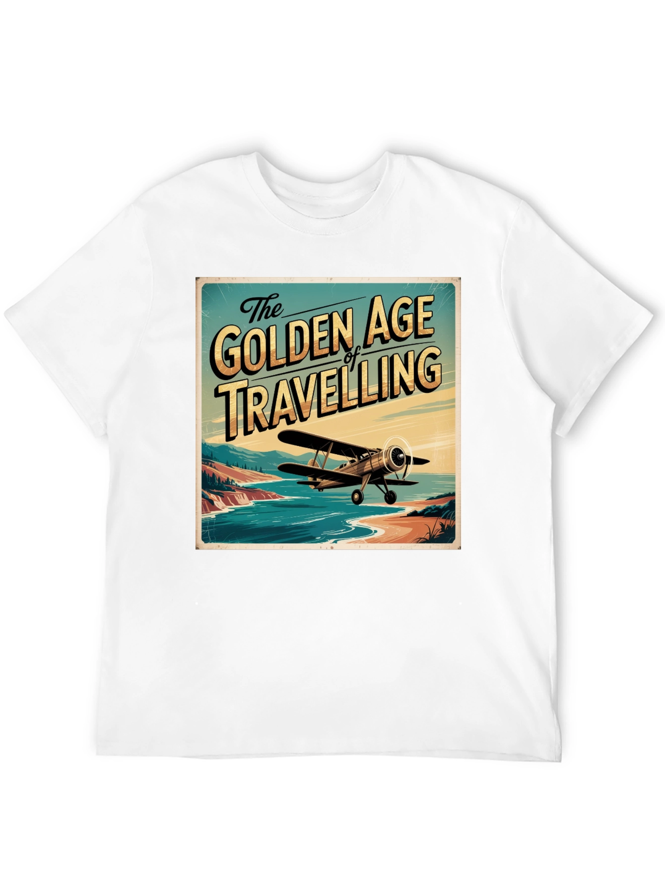 Black Golden Age of Travelling Graphic Tee view 12