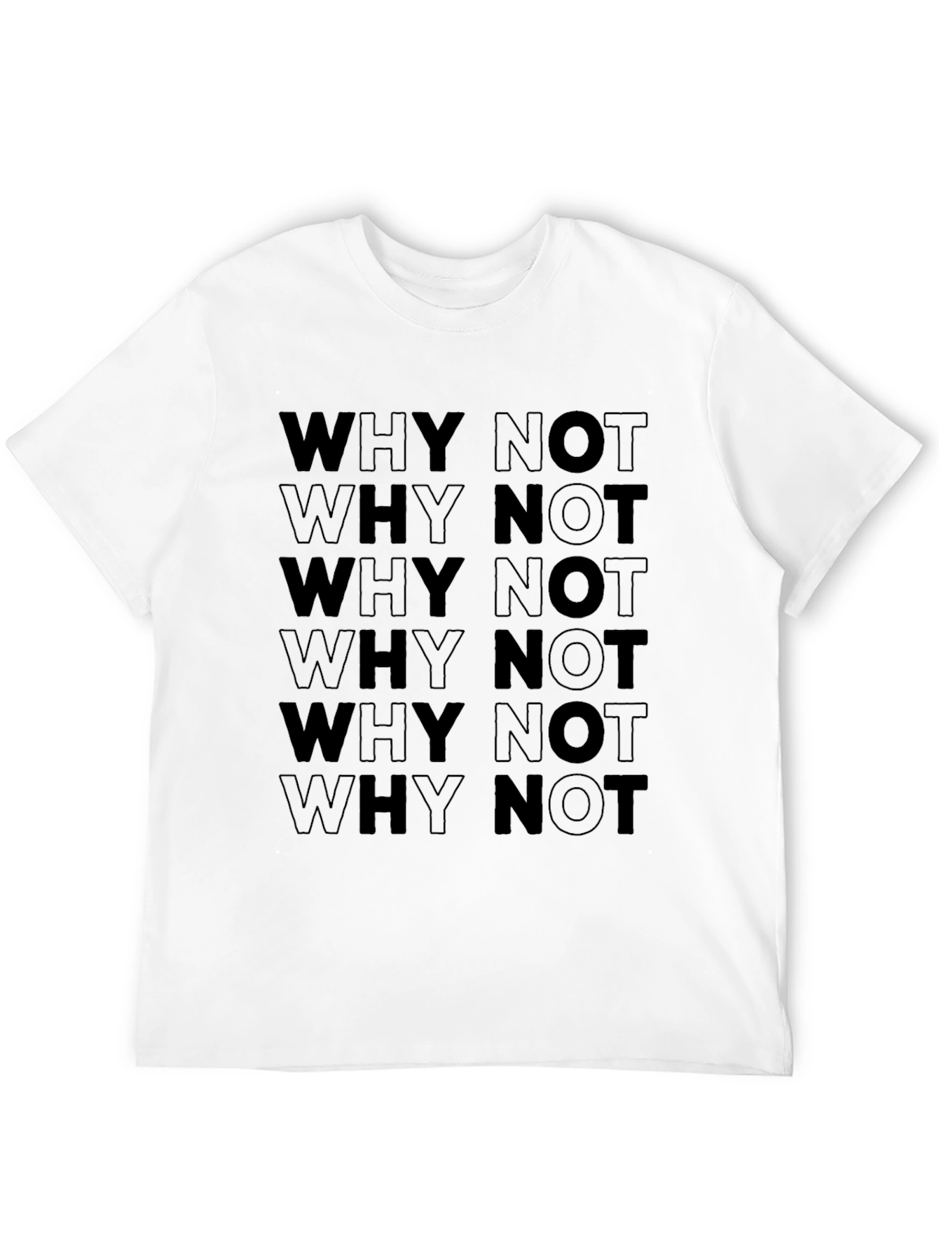 Black Why Not Graphic Tee - Black Crew Neck T-Shirt view 12