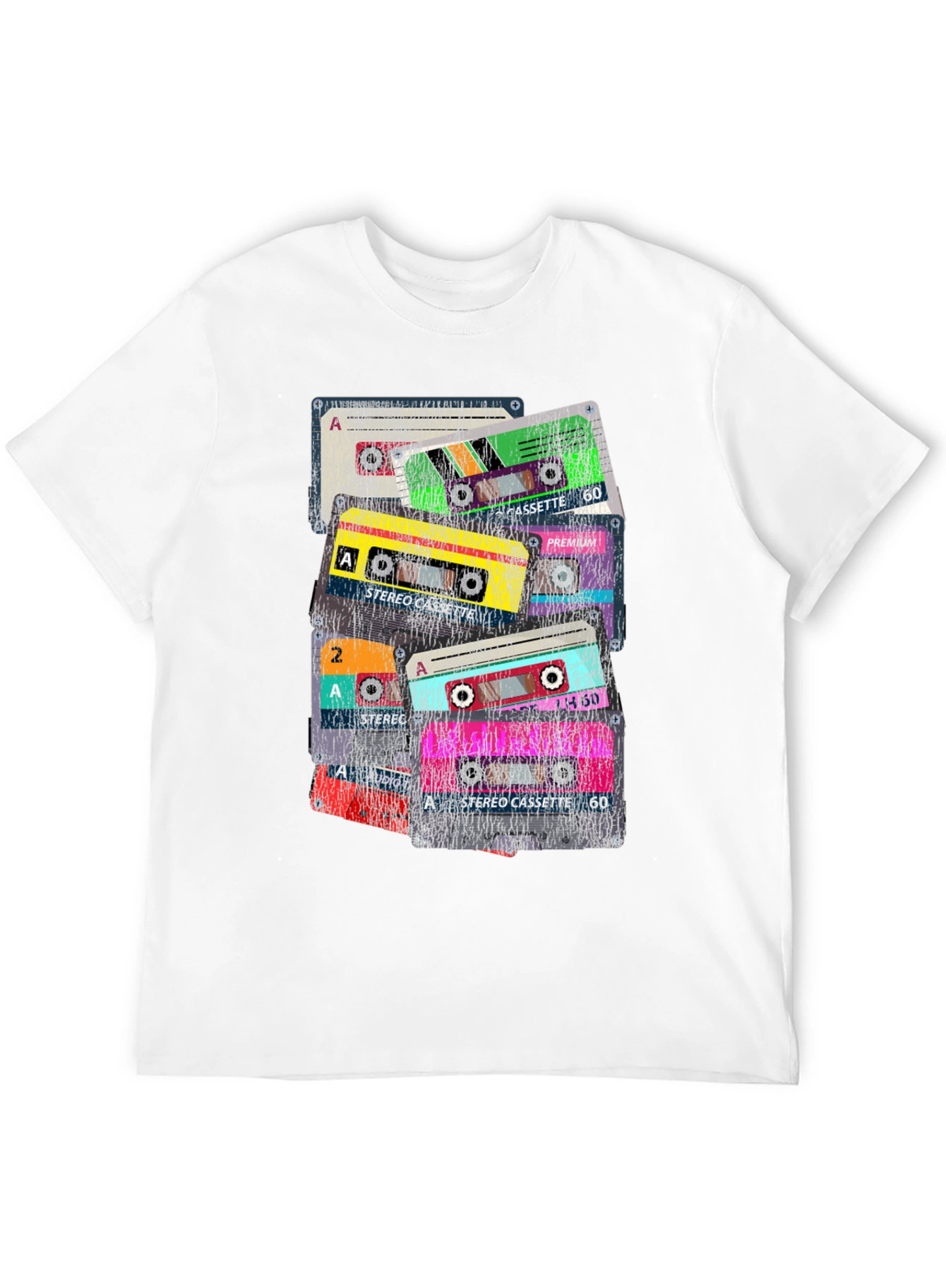 Black Retro Cassette Tape Graphic T-Shirt view 12