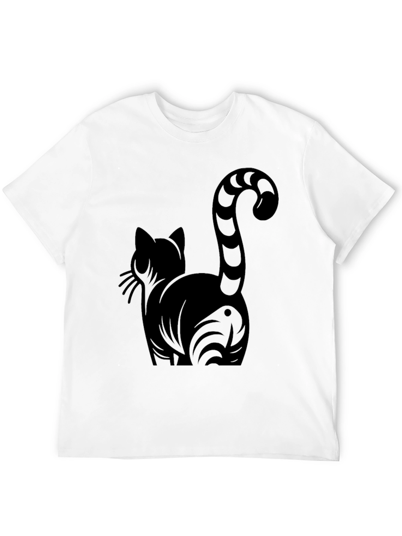 Black Stylish Black Cat Graphic Tee view 12