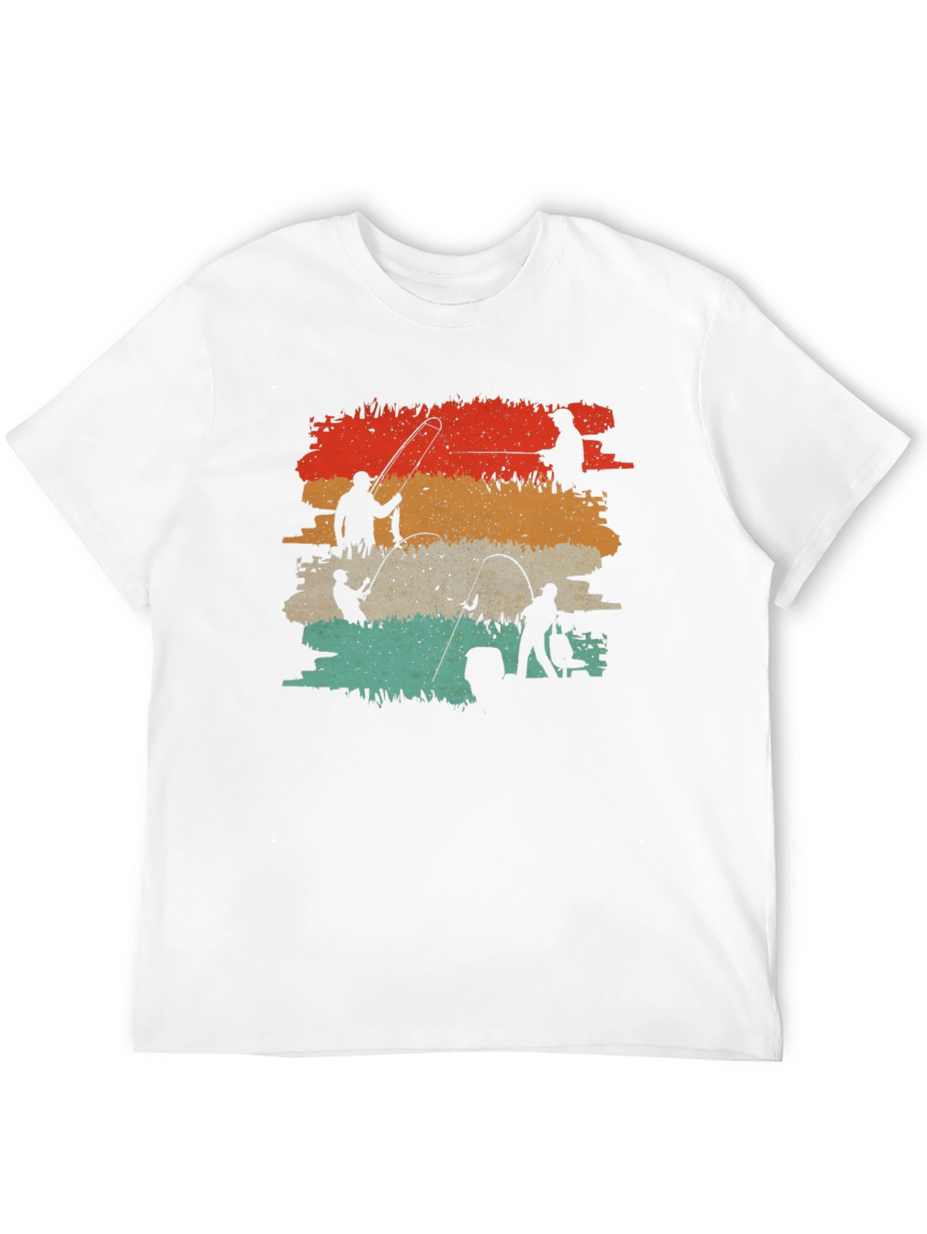 Black Vintage Fishing Silhouette Graphic Tee view 12