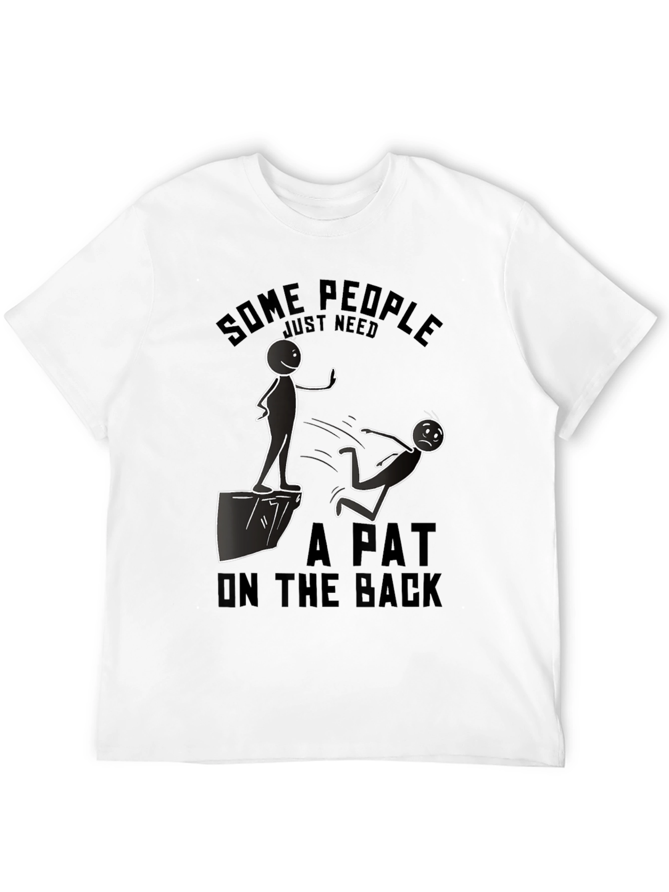 Black Humorous "A Pat on the Back" Graphic T-Shirt view 12