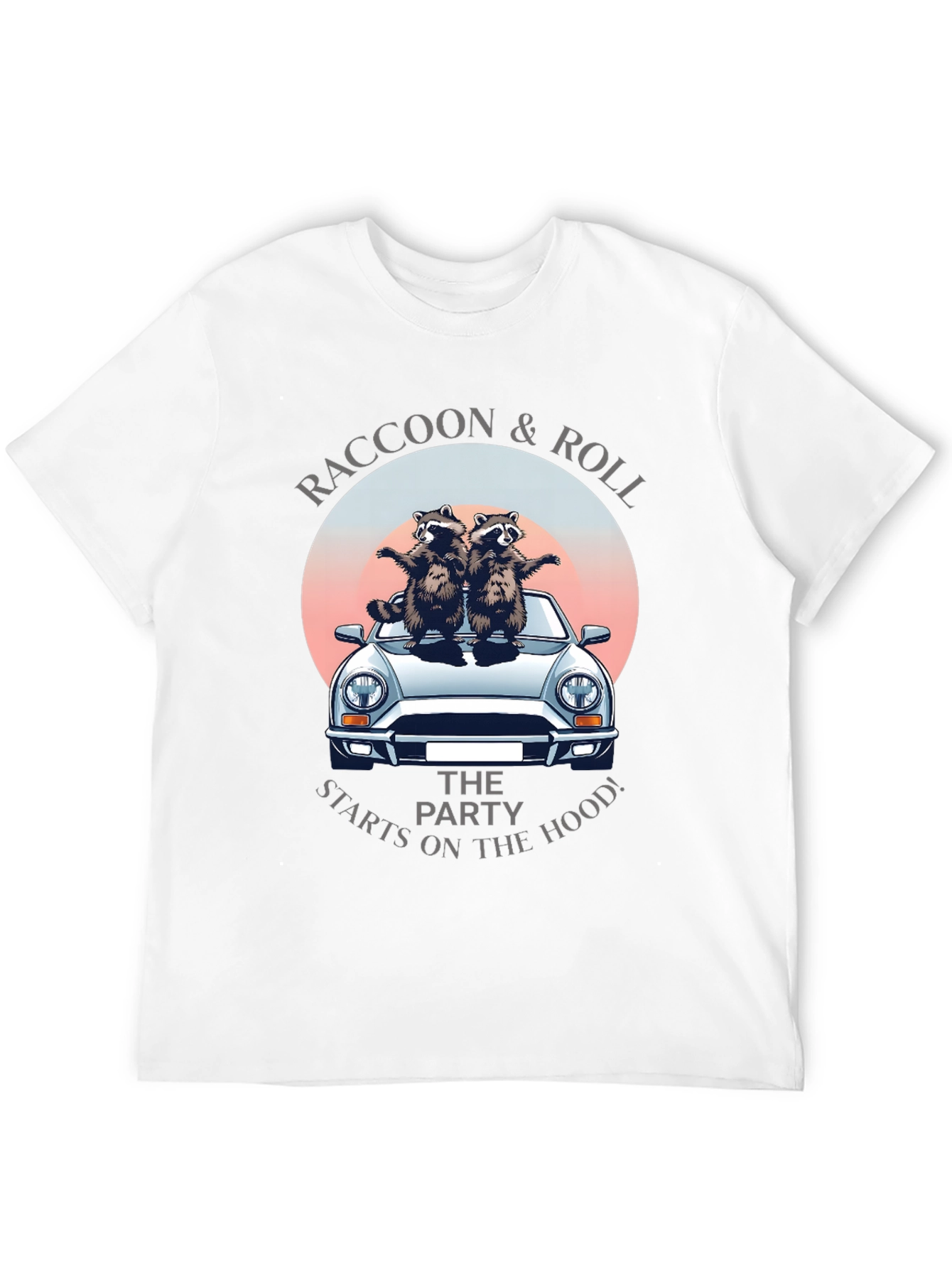 Black Raccoon & Roll Tee - Party on the Hood view 12