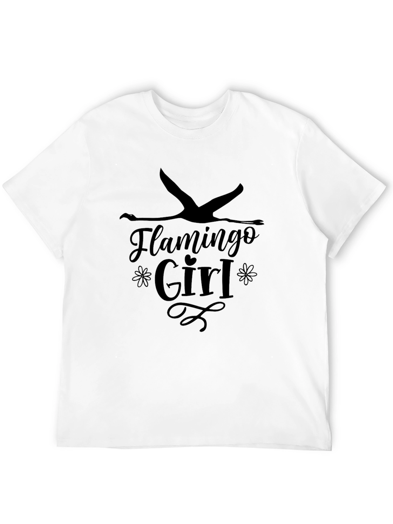 Black Flamingo Girl Graphic Tee - Black Unisex T-Shirt view 12