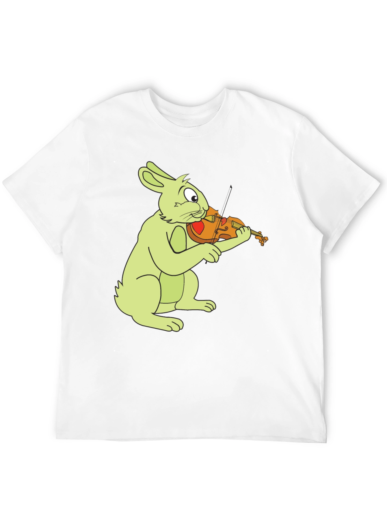 Black Rabbit Playing Violin Graphic Tee - Black Cotton Comfort view 12