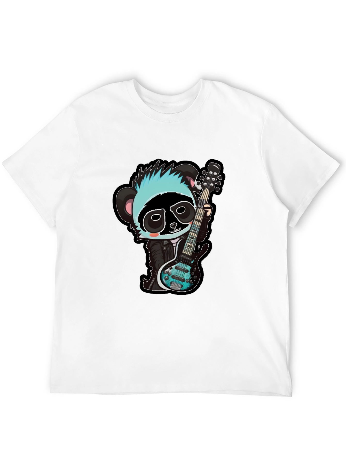 Black Rockin' Panda Graphic Tee - Black Unisex T-Shirt view 12