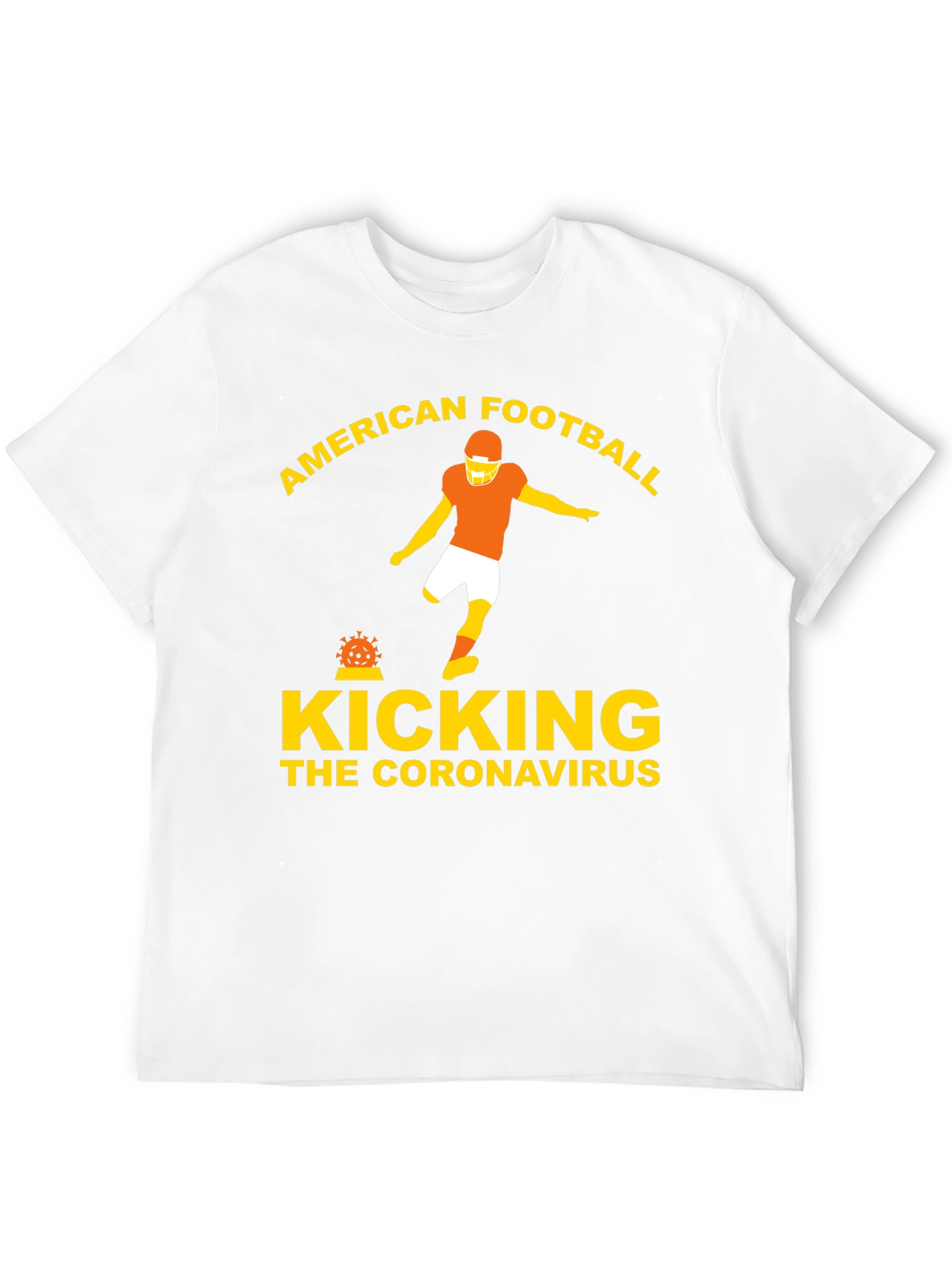 Black American Football Kicking Coronavirus Graphic Tee view 12