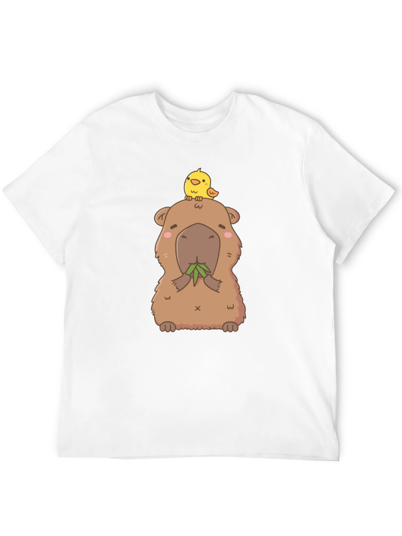 Black Cute Capybara & Chick T-Shirt - Unisex Cotton Tee view 12