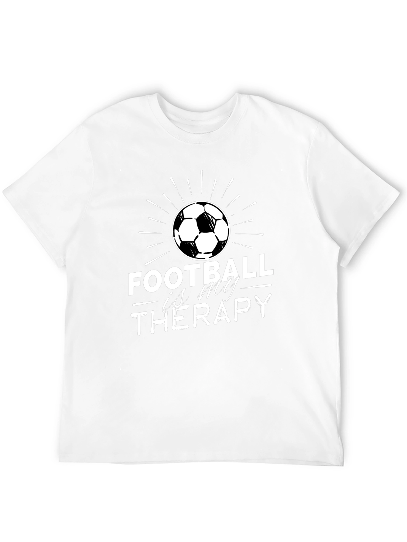 Black Football is My Therapy T-Shirt - Black view 12