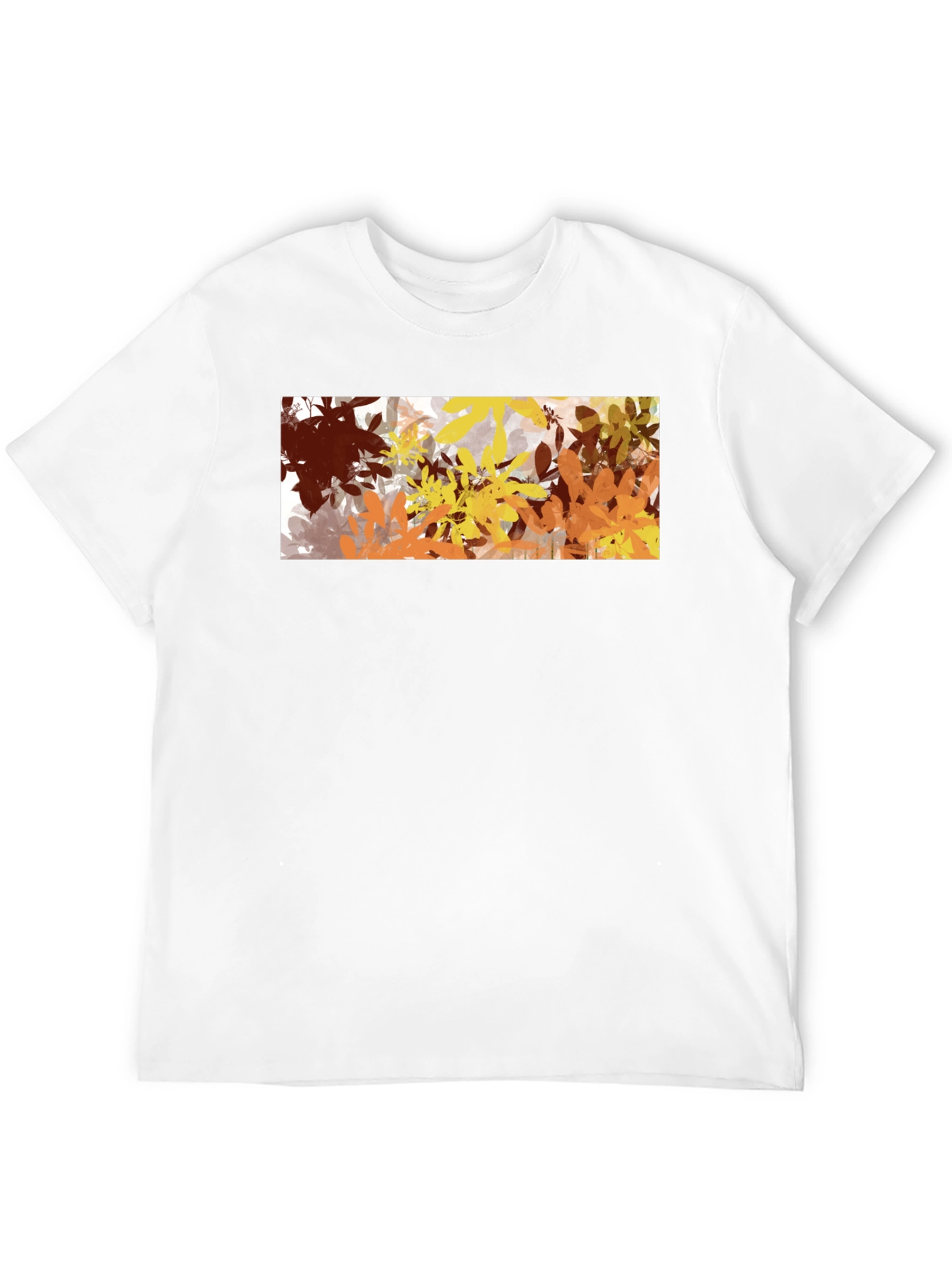 Black Abstract Autumn Leaves Graphic Black T-Shirt view 12