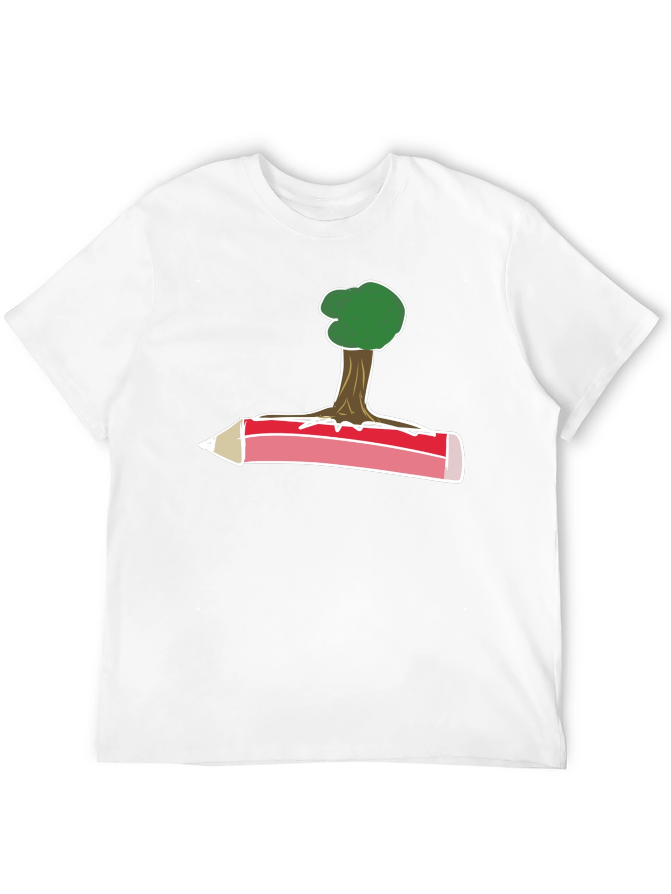 Black Tree & Pencil T-Shirt - Nature Inspired Tee view 12