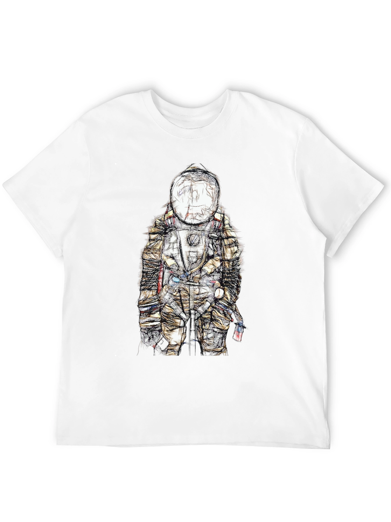 Black Astronaut Sketch Graphic Tee - Black view 12