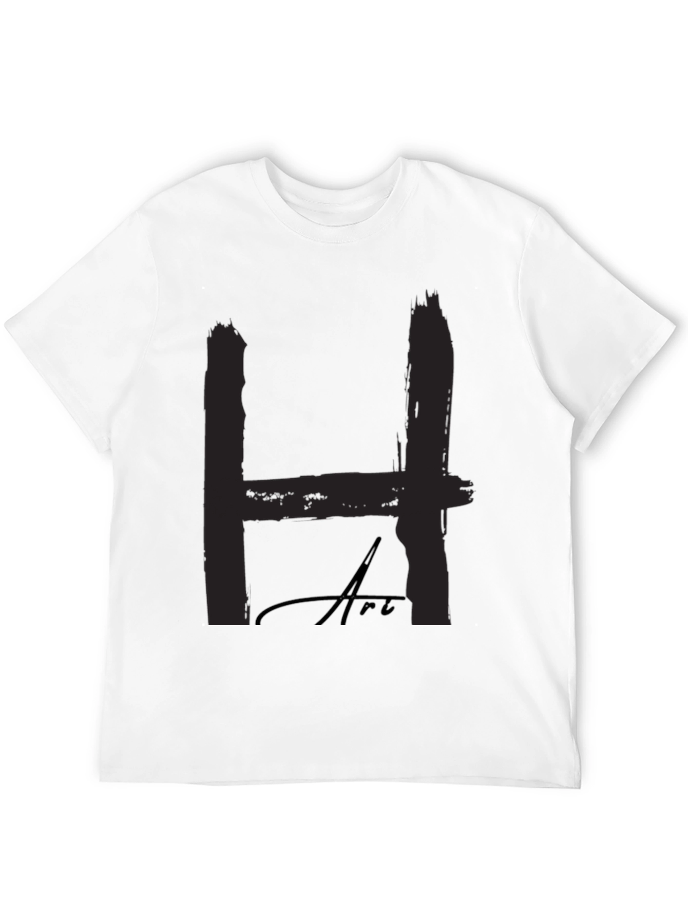Black Bold "H" Art Black T-Shirt: Statement Style view 12