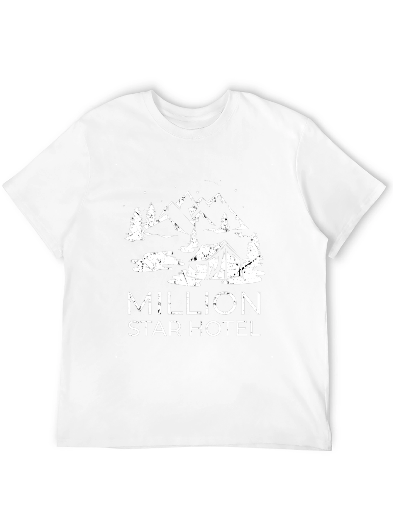 Black Million Star Hotel Camping Graphic Tee - Black view 12