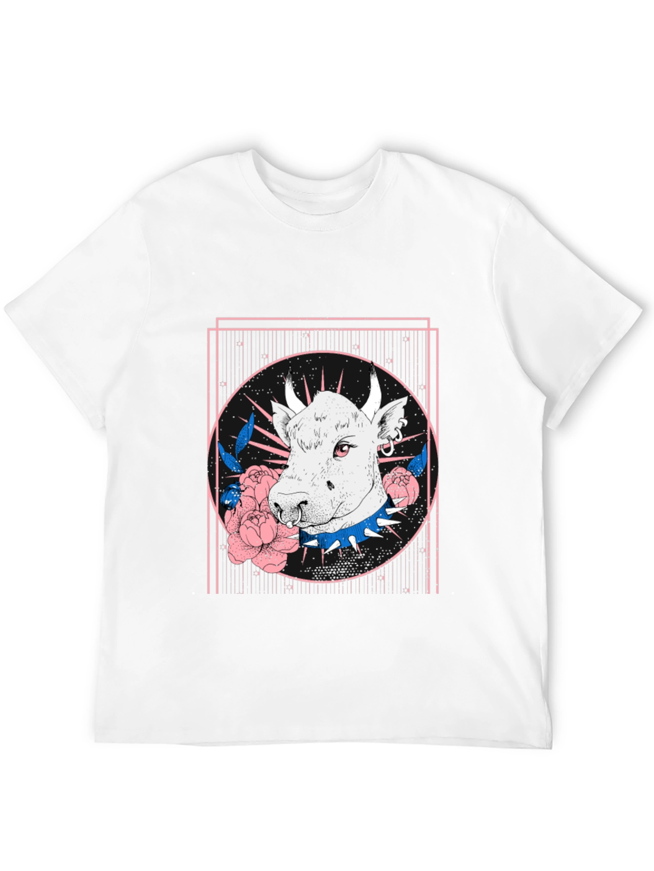 Black Edgy Cow Graphic Tee - Unisex Black T-Shirt view 12