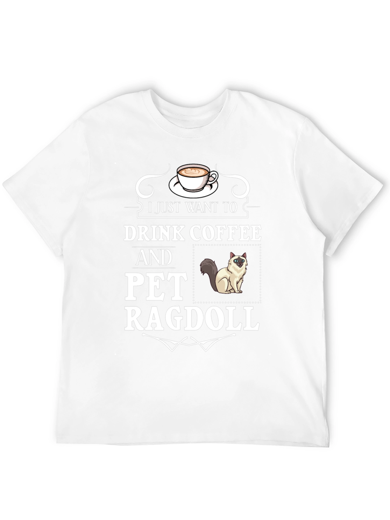 Black Drink Coffee & Pet Ragdoll T-Shirt - Cute Cat Lover Tee view 12
