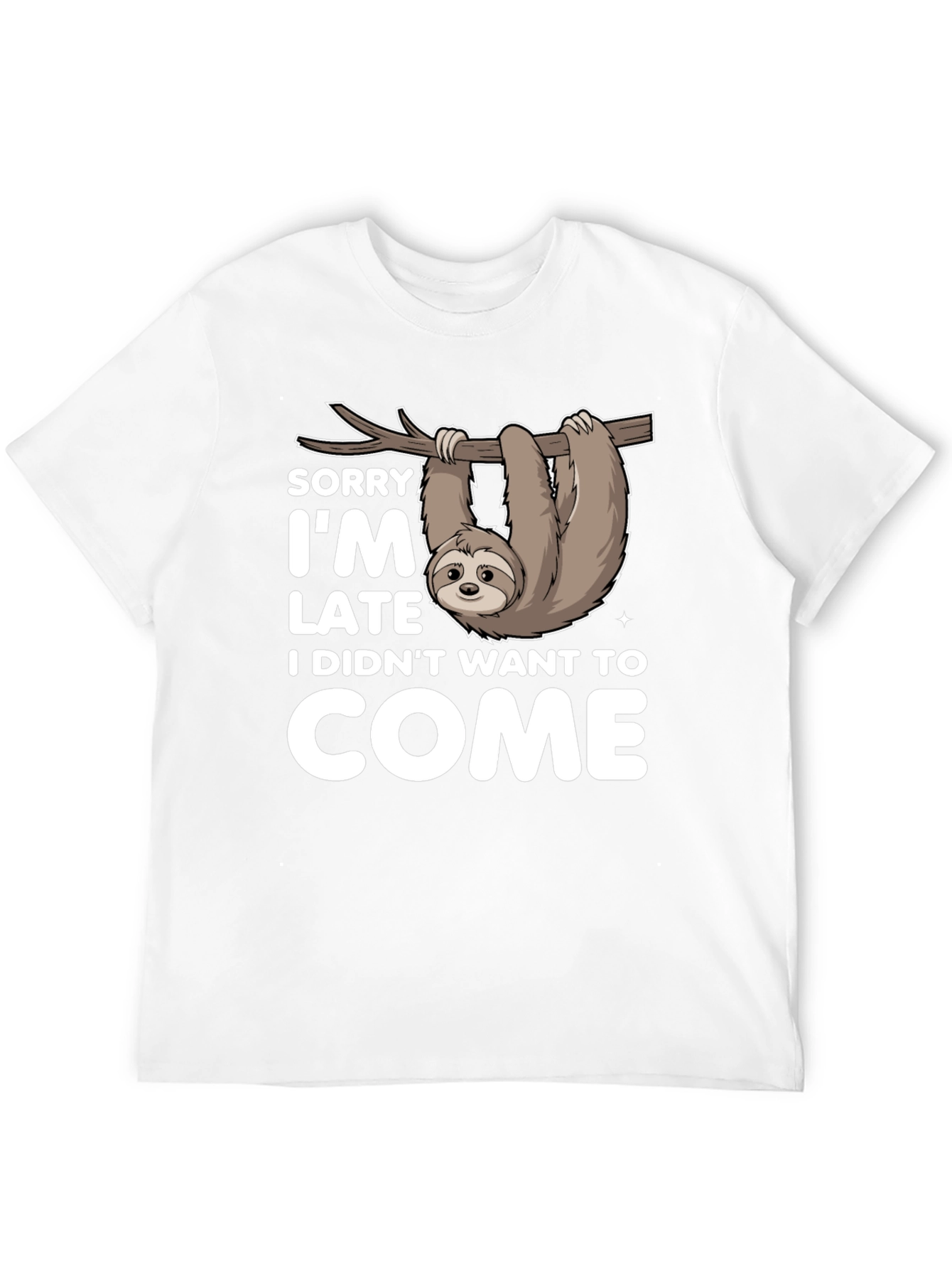 Black Funny Sloth T-Shirt - Sorry I'm Late Tee view 12