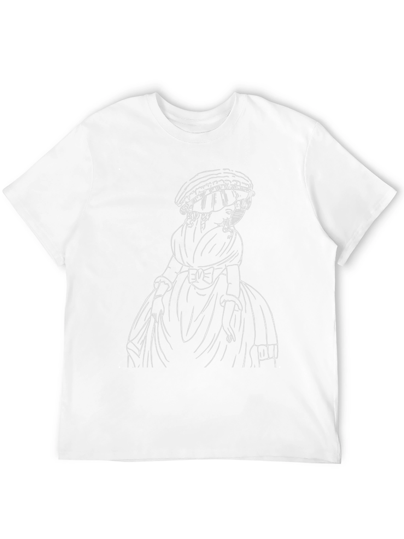 Black Elegant Woman Sketch Black T-Shirt view 12