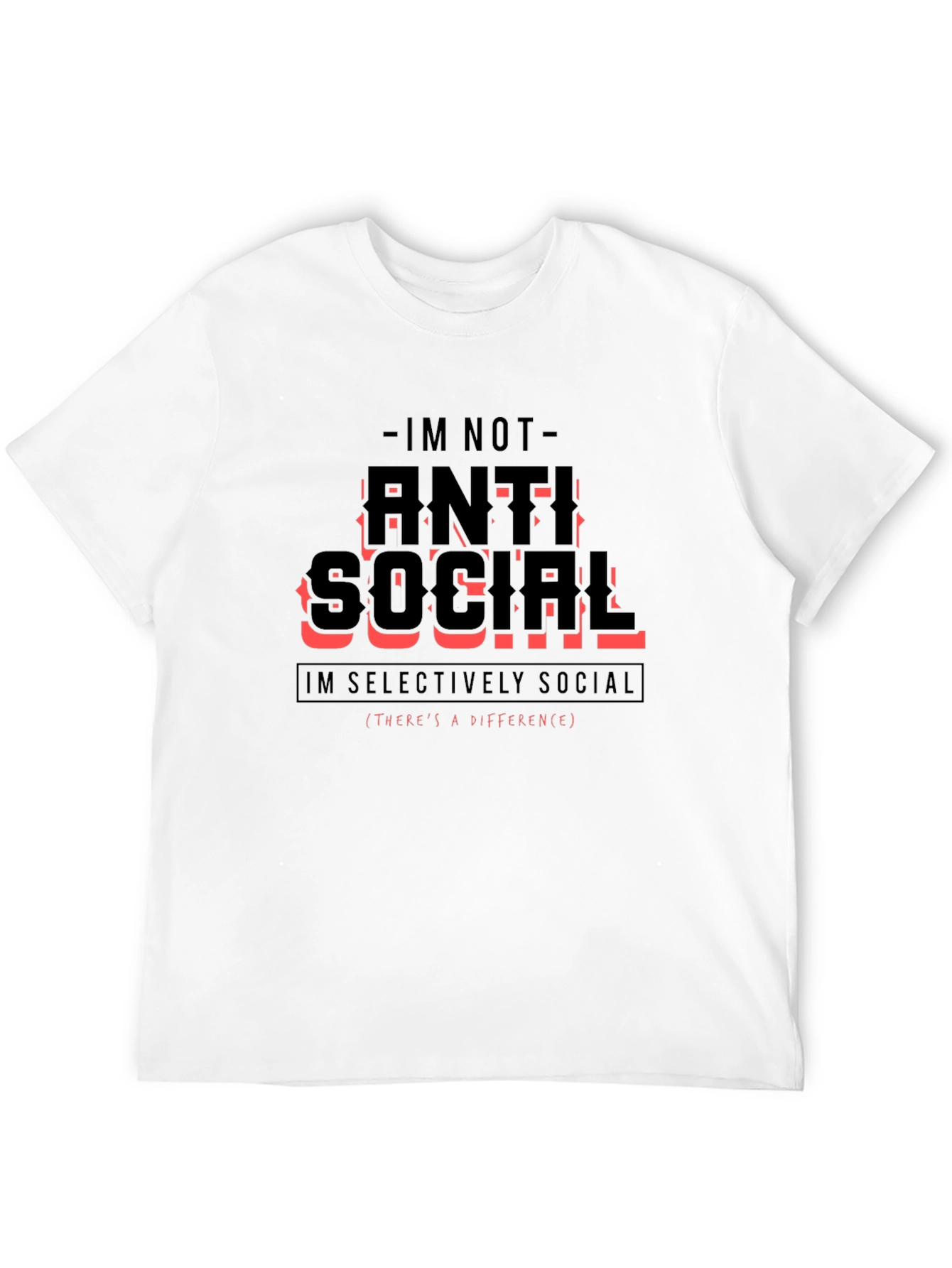 Black Anti Social Selectively Social Funny T-Shirt view 12