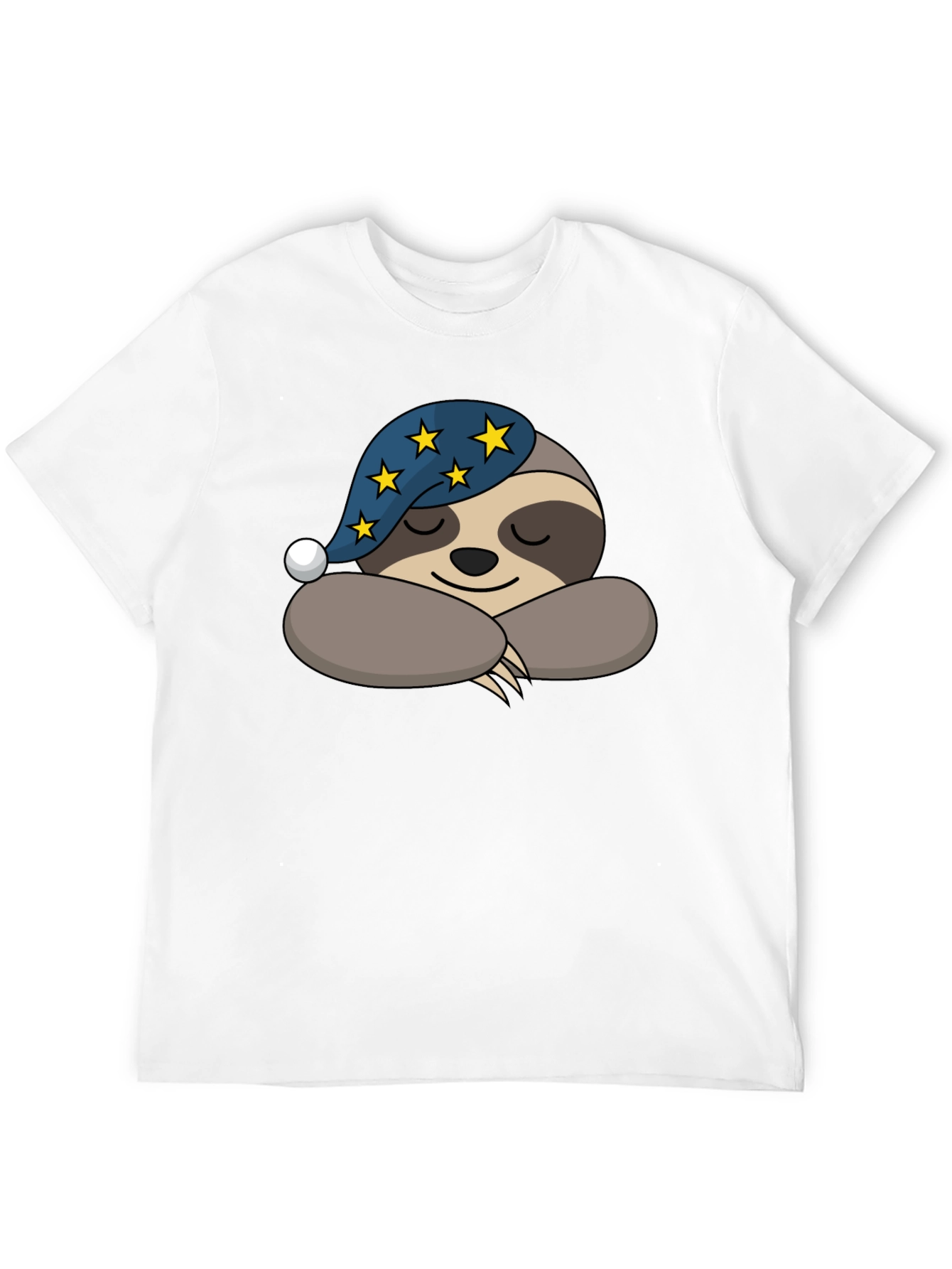 Black Sleeping Sloth T-Shirt - Starry Nightcap Cute Animal Tee view 12