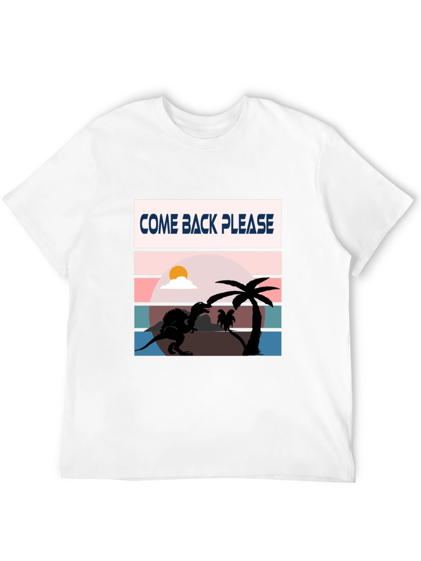 Black Come Back Please Dinosaur Graphic T-Shirt view 12