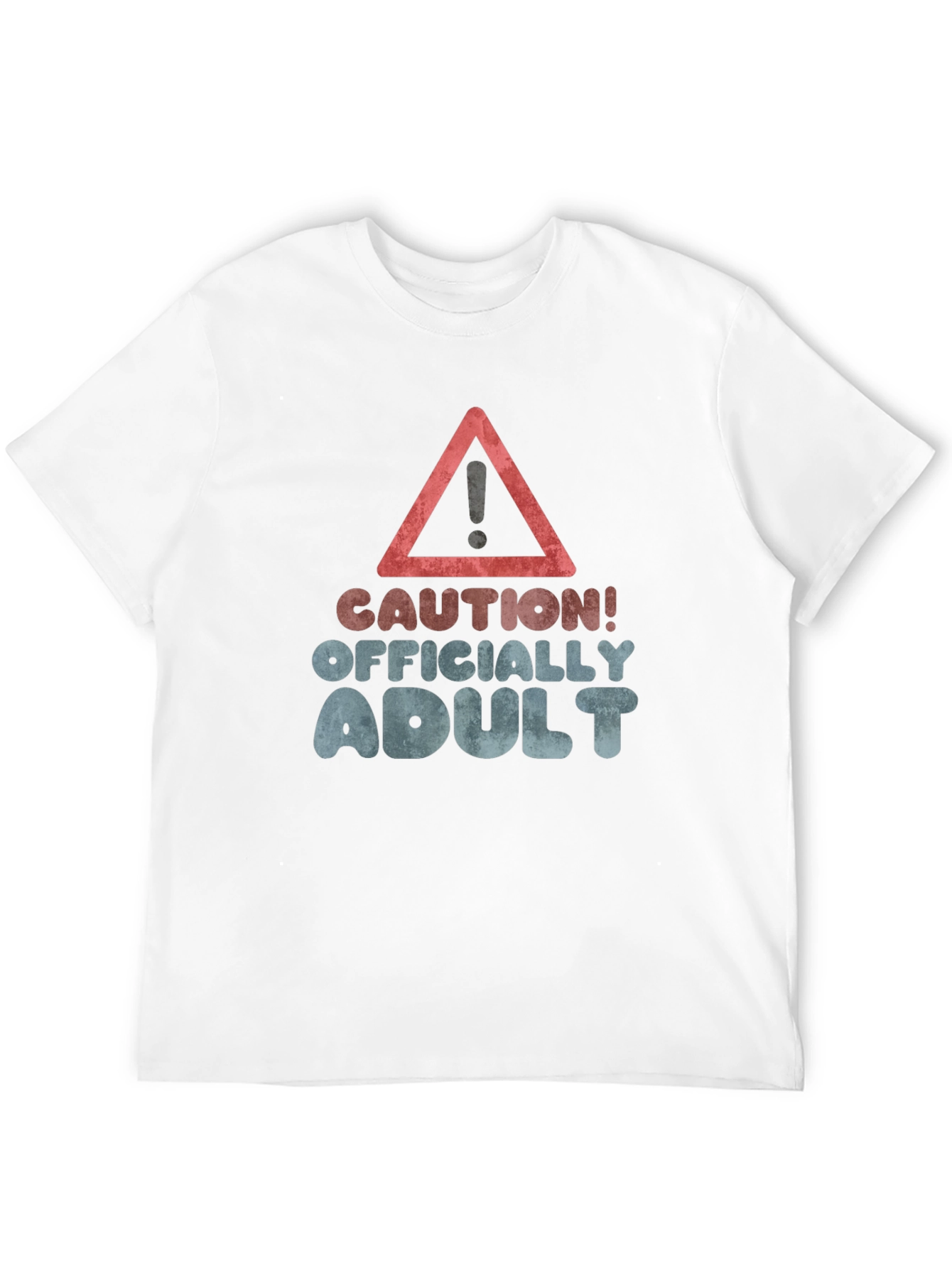 Black Caution! Officially Adult Black Graphic T-Shirt view 12