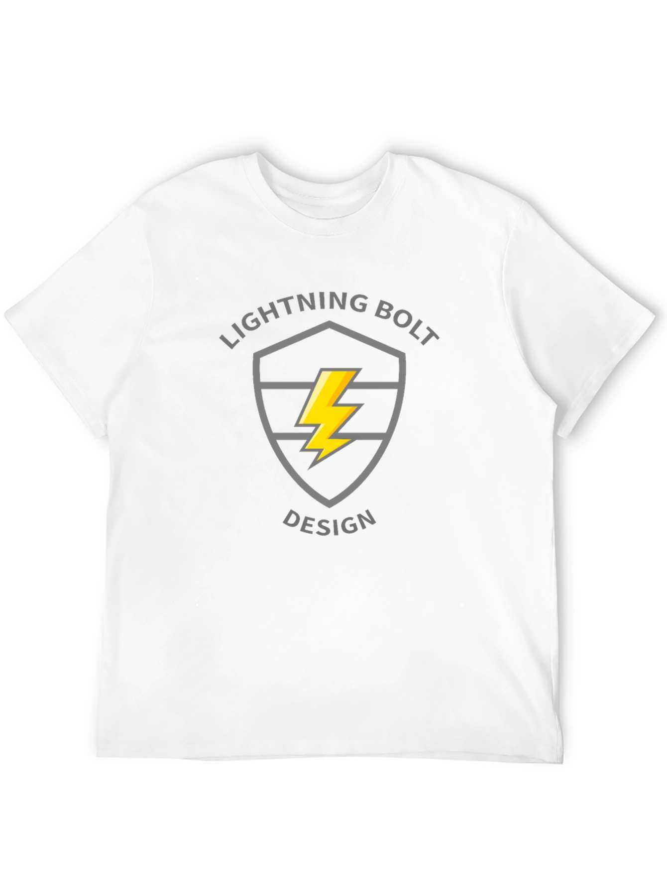 Black Lightning Bolt Design Black T-Shirt view 12