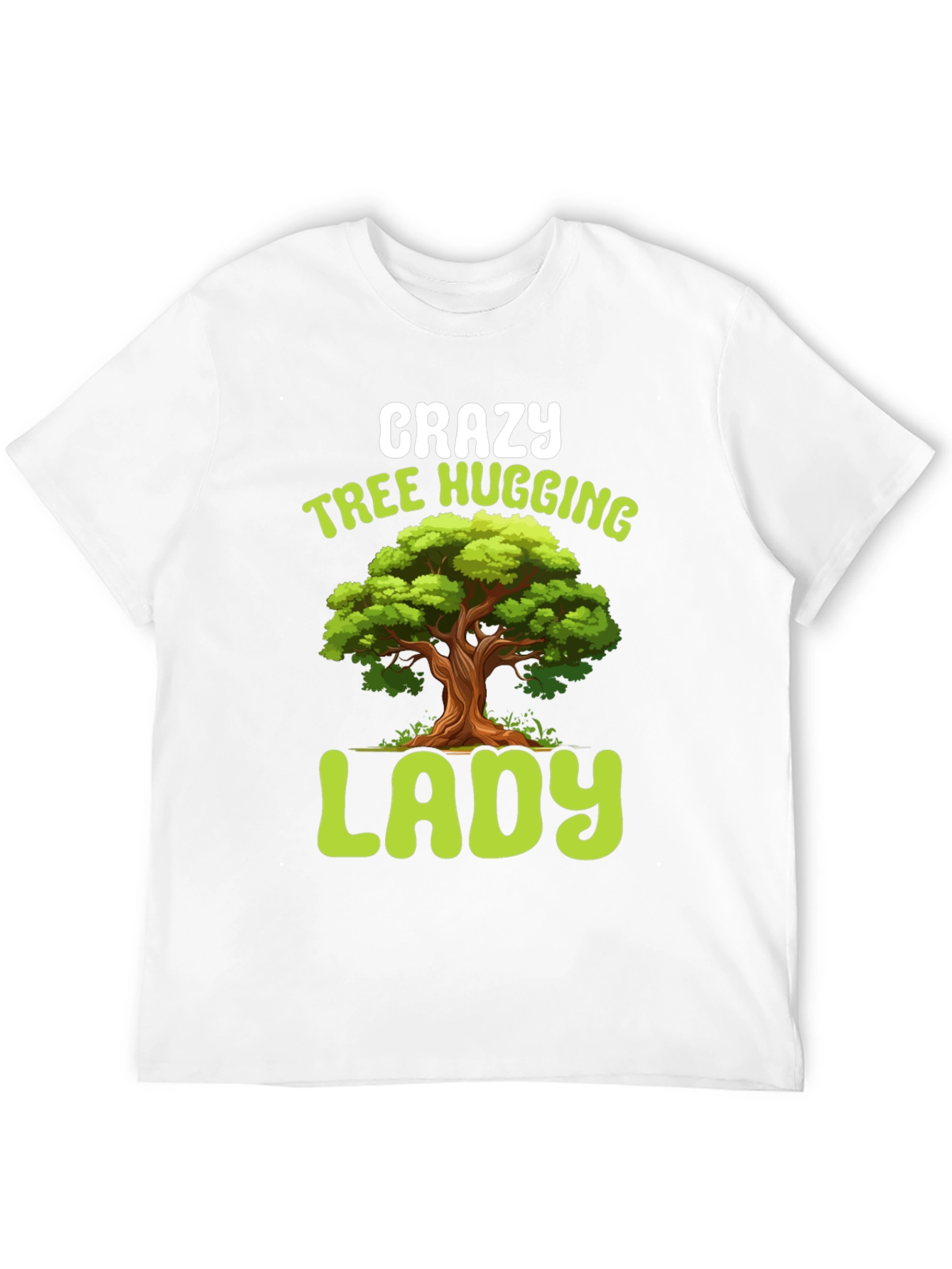 Black Crazy Tree Hugging Lady T-Shirt view 12
