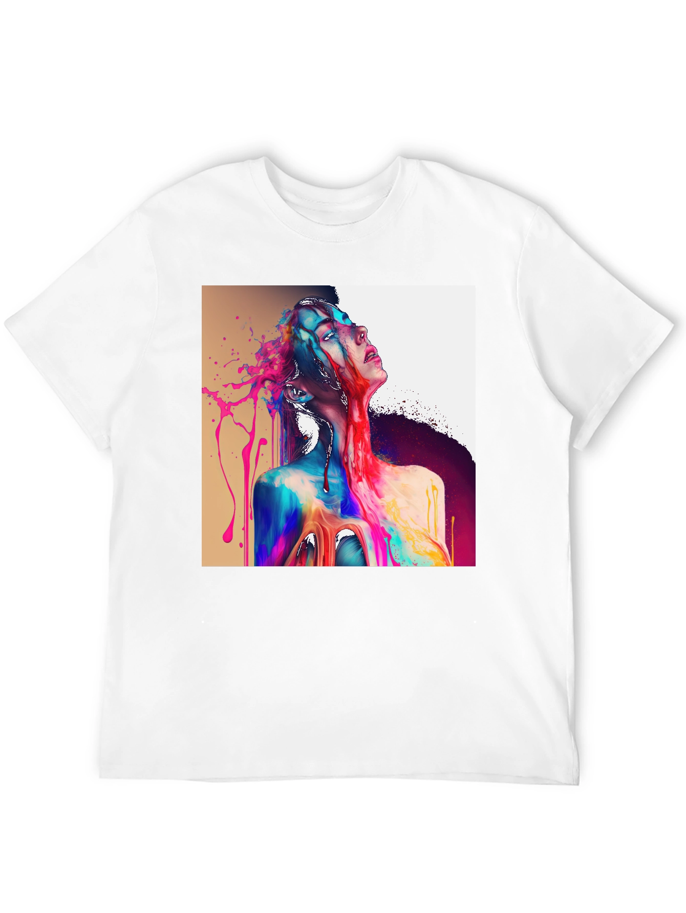 Black Abstract Art Tee: Colorful Expression view 12