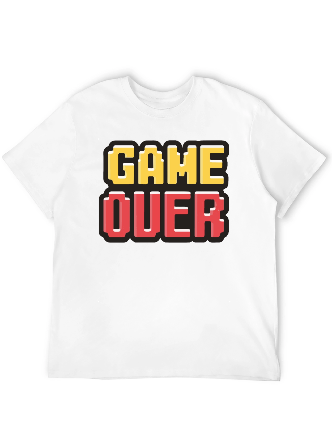 Black Game Over Pixel Art T-Shirt - Gamer Style view 12