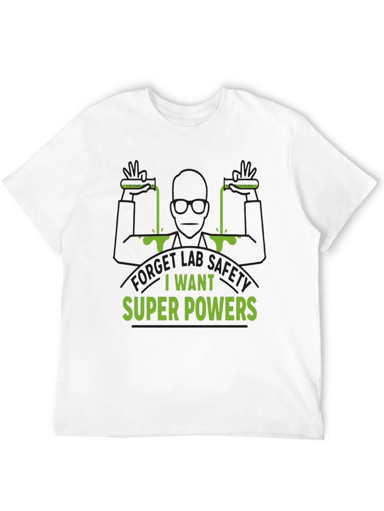 Black Super Power Lab T-Shirt: Black, Bold Design view 12