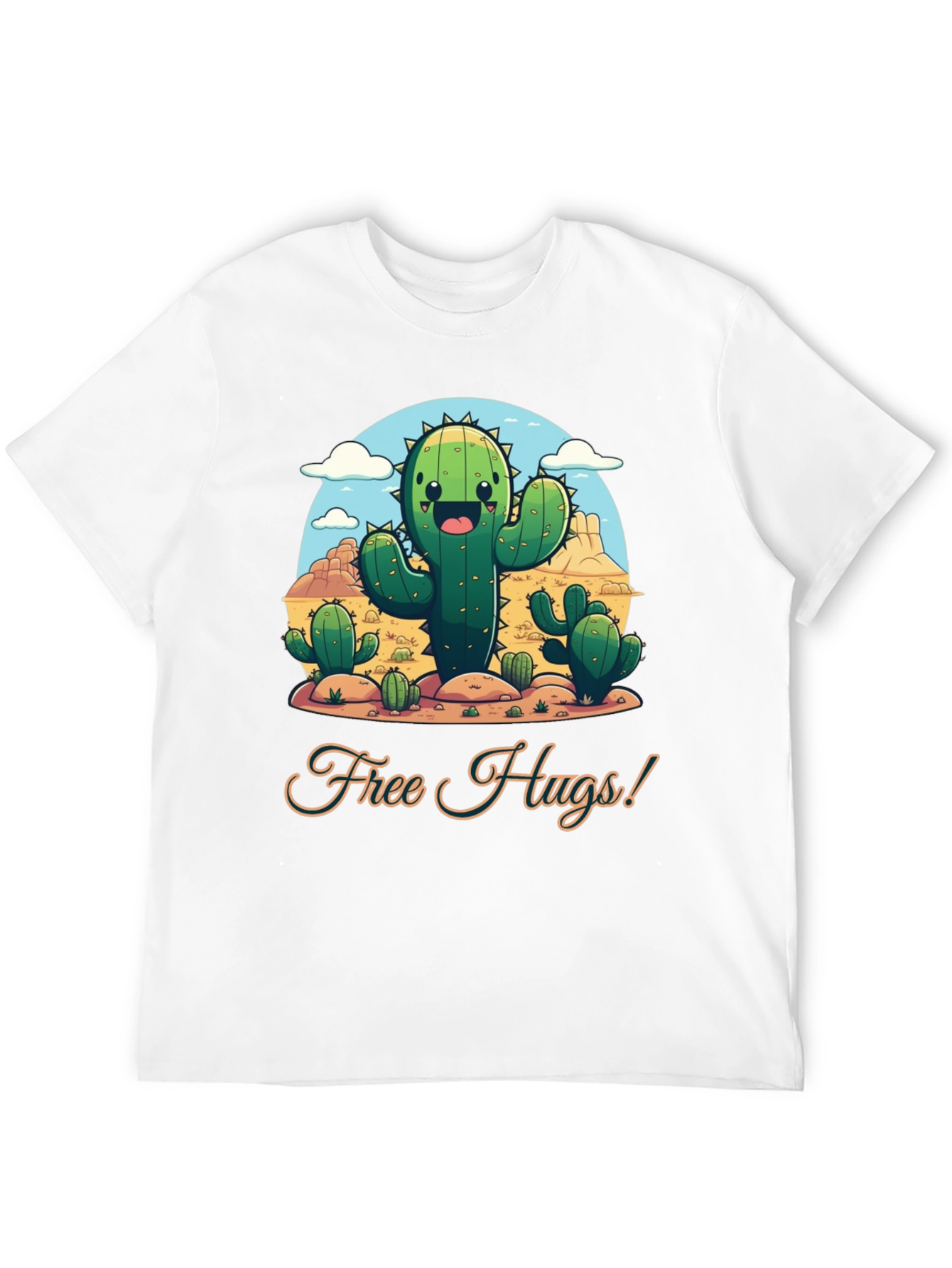 Black Free Hugs Cactus T-Shirt - Desert Fun! view 12