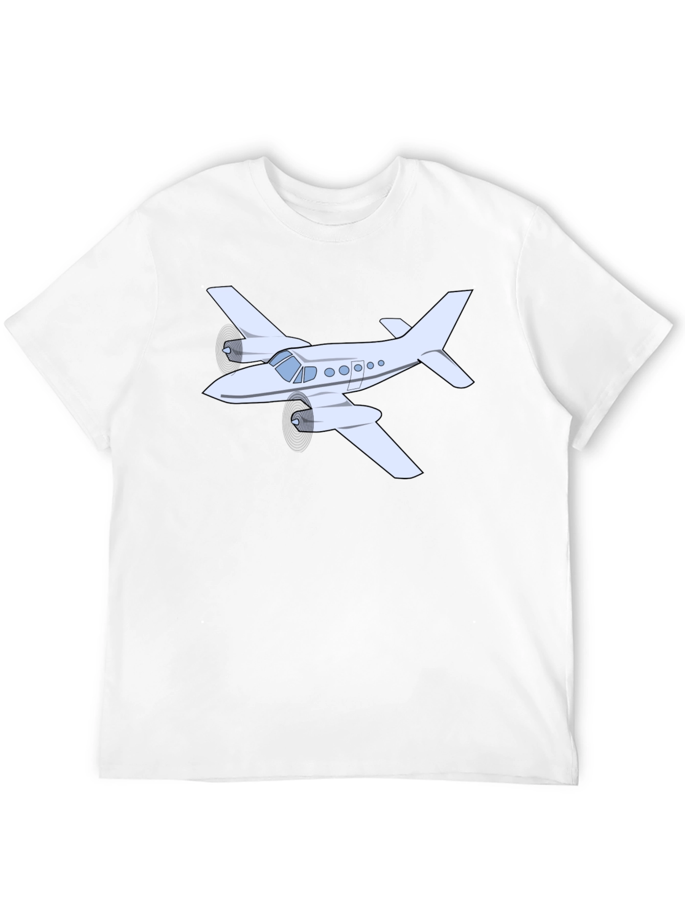 Black Airplane Graphic T-Shirt - Black Crew Neck Tee view 12