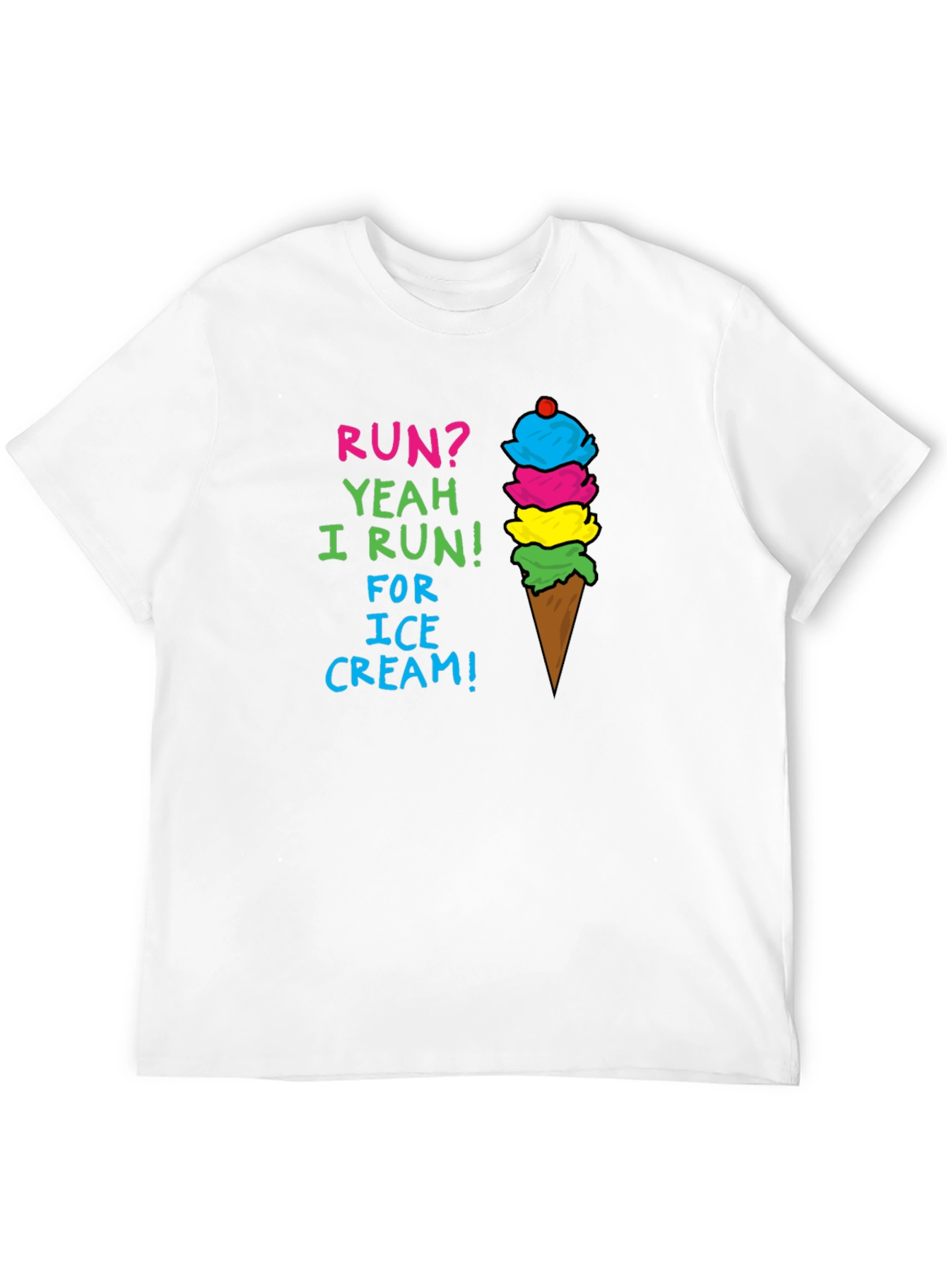 Black Run for Ice Cream T-Shirt - Cute Foodie Tee view 12
