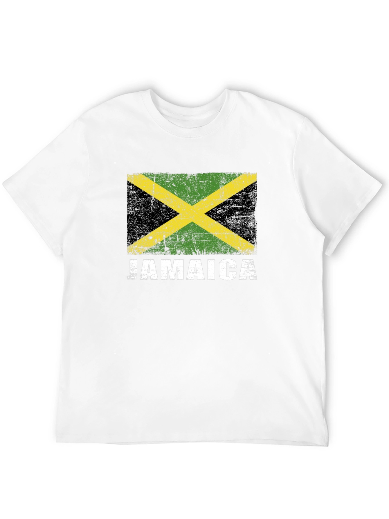 Black Jamaica Flag T-Shirt - Distressed Design view 12