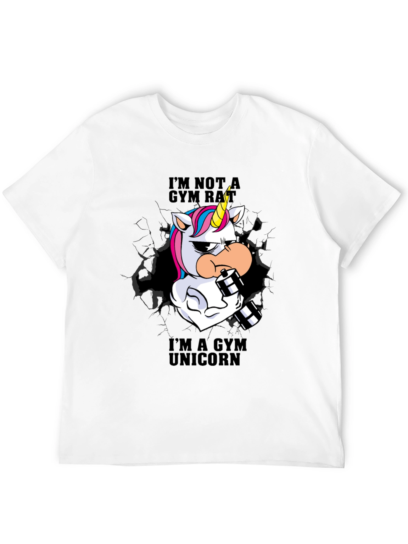 Black Gym Unicorn T-Shirt - Workout Apparel view 12