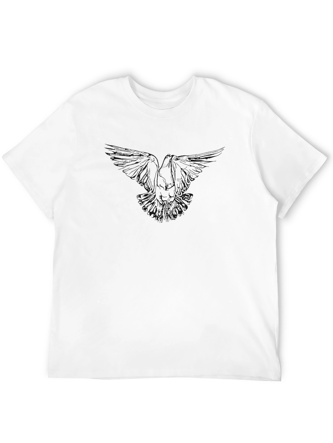 Black Men's Black Crew Neck T-Shirt view 12