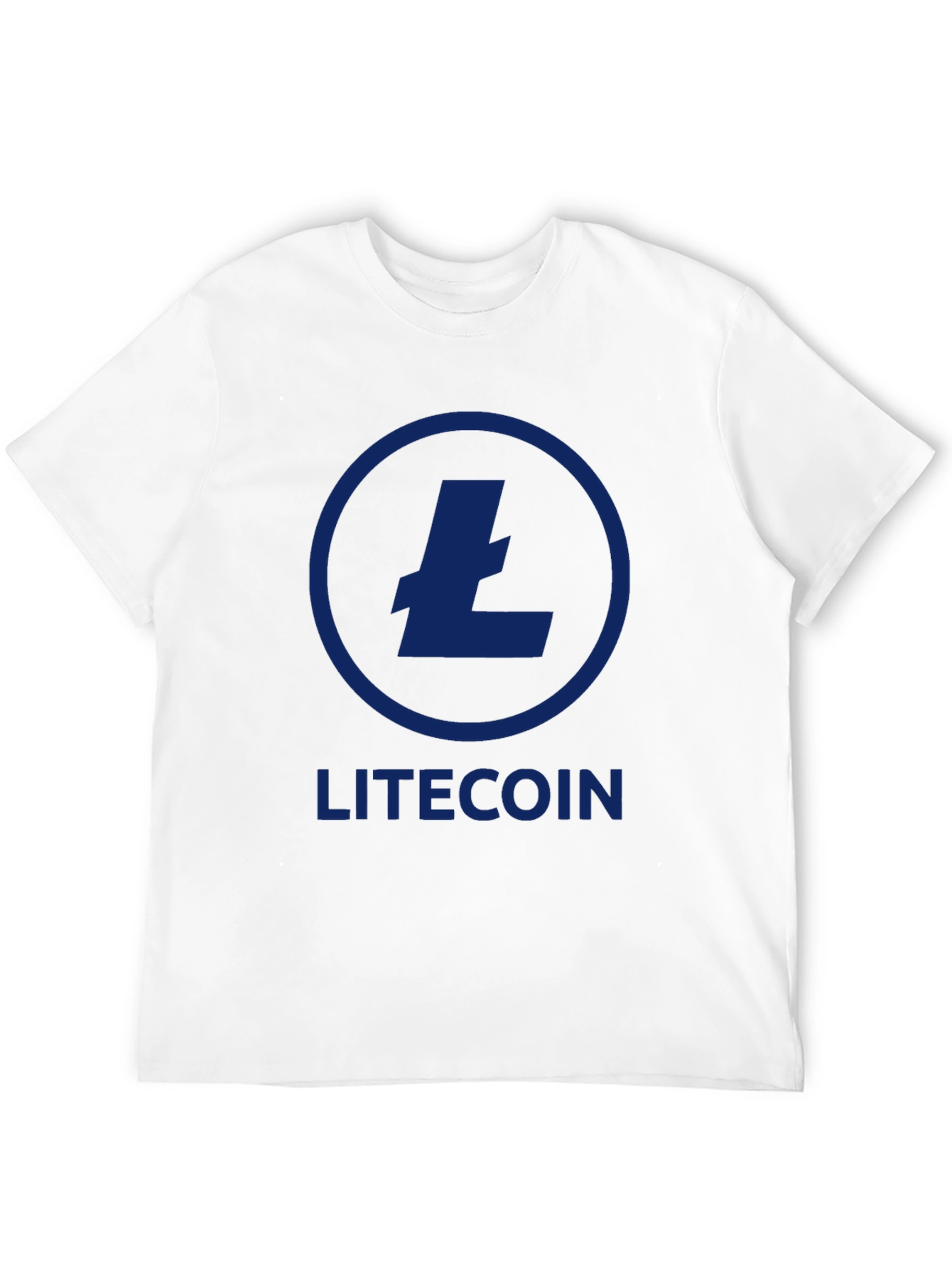 Black Litecoin Crypto T-Shirt - Black, Round Neck, Short Sleeve view 12