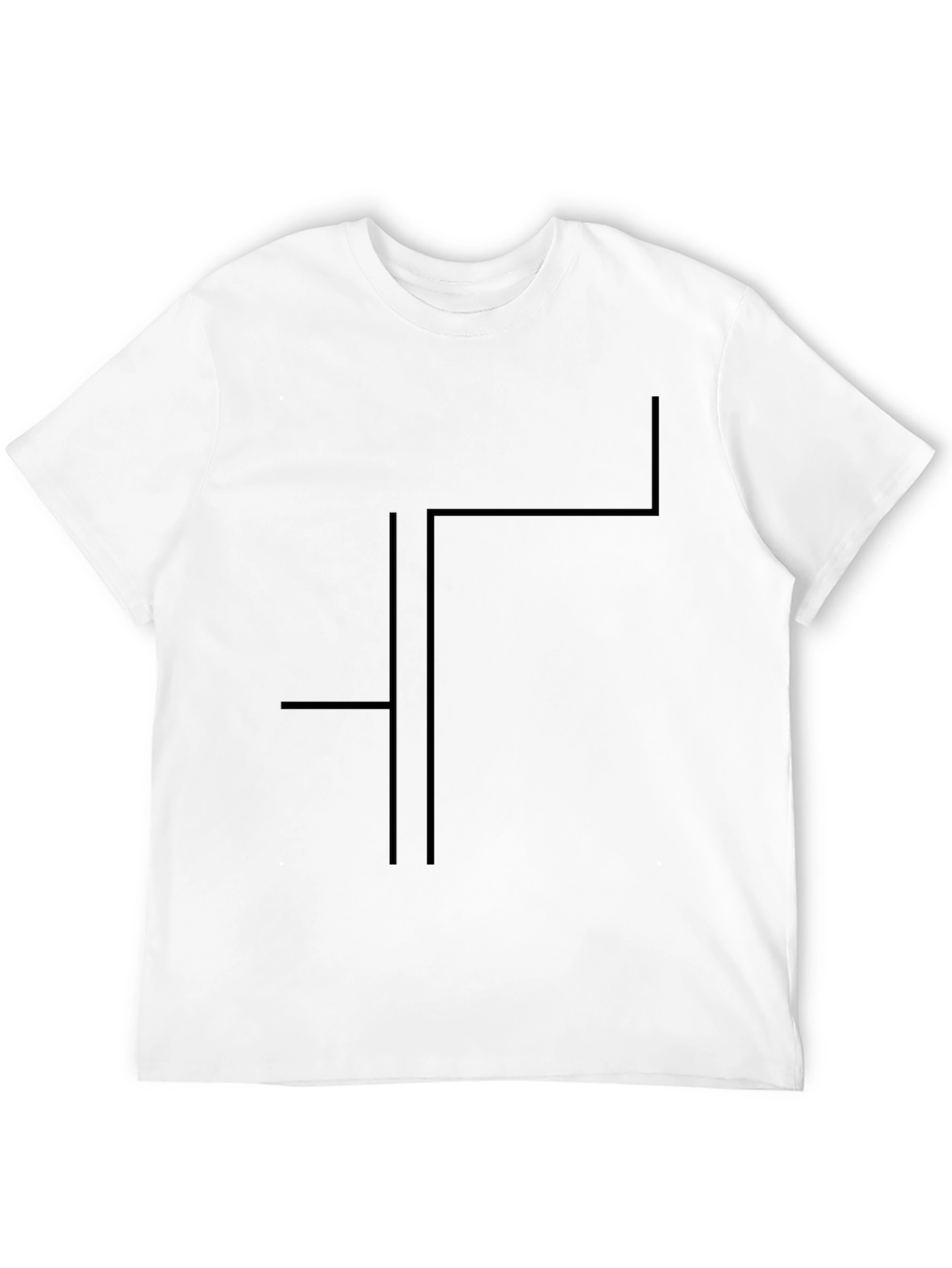 Black Minimalist Black T-Shirt Geometric Design view 12