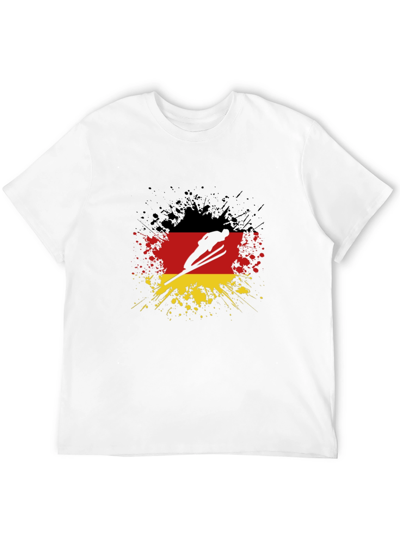 Black Germany Flag Ski Jumper T-Shirt view 12
