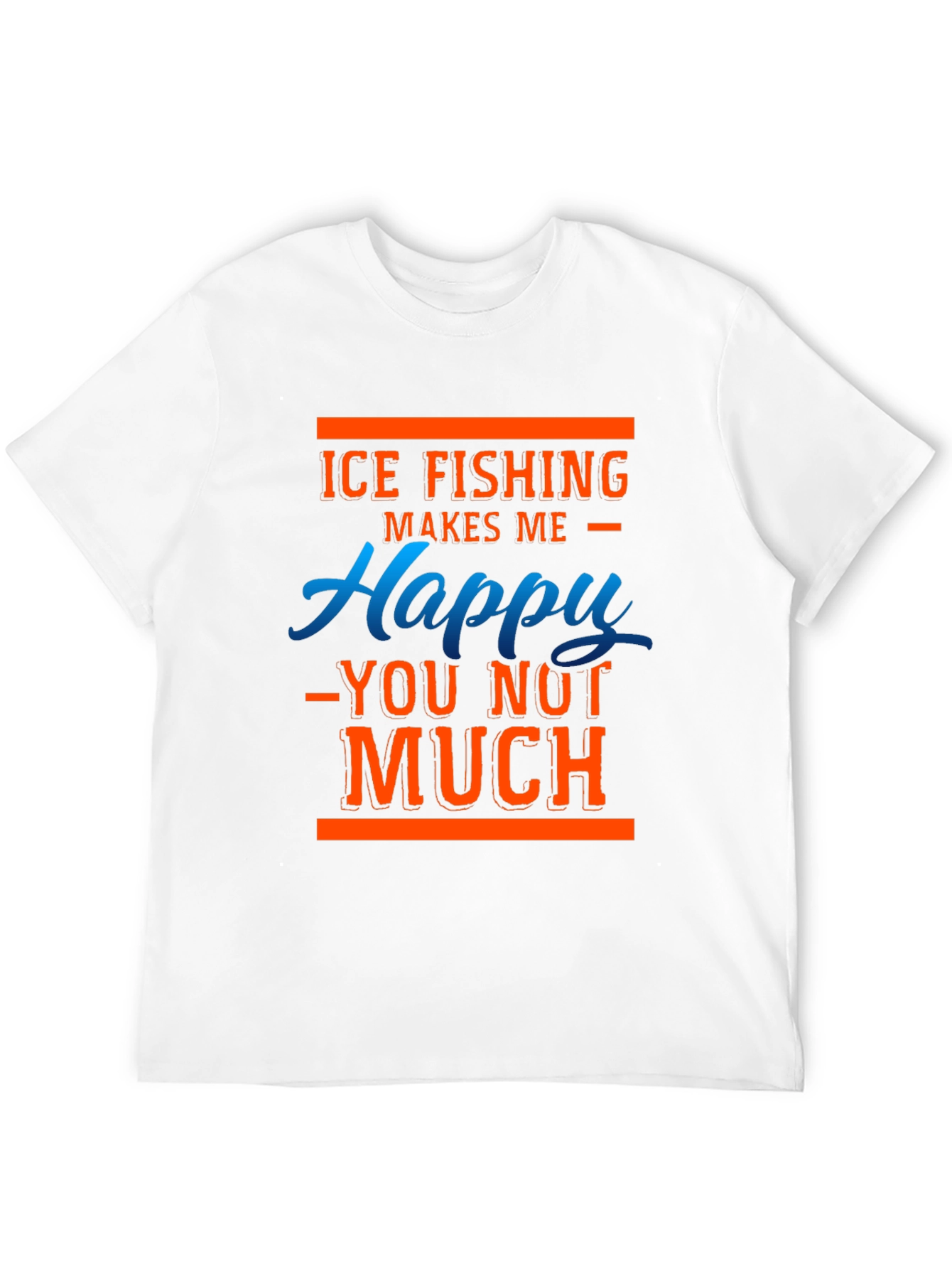 Black Ice Fishing Makes Me Happy T-Shirt view 12