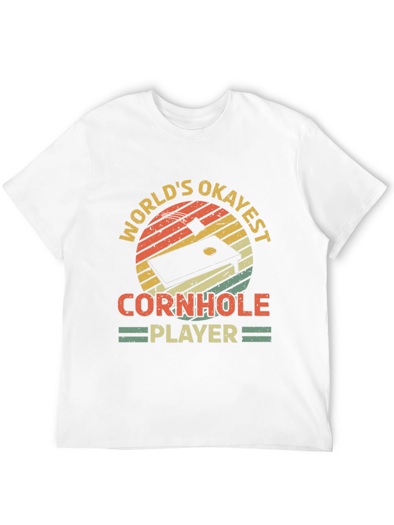 Black World's Okayest Cornhole Player Black T-Shirt view 12