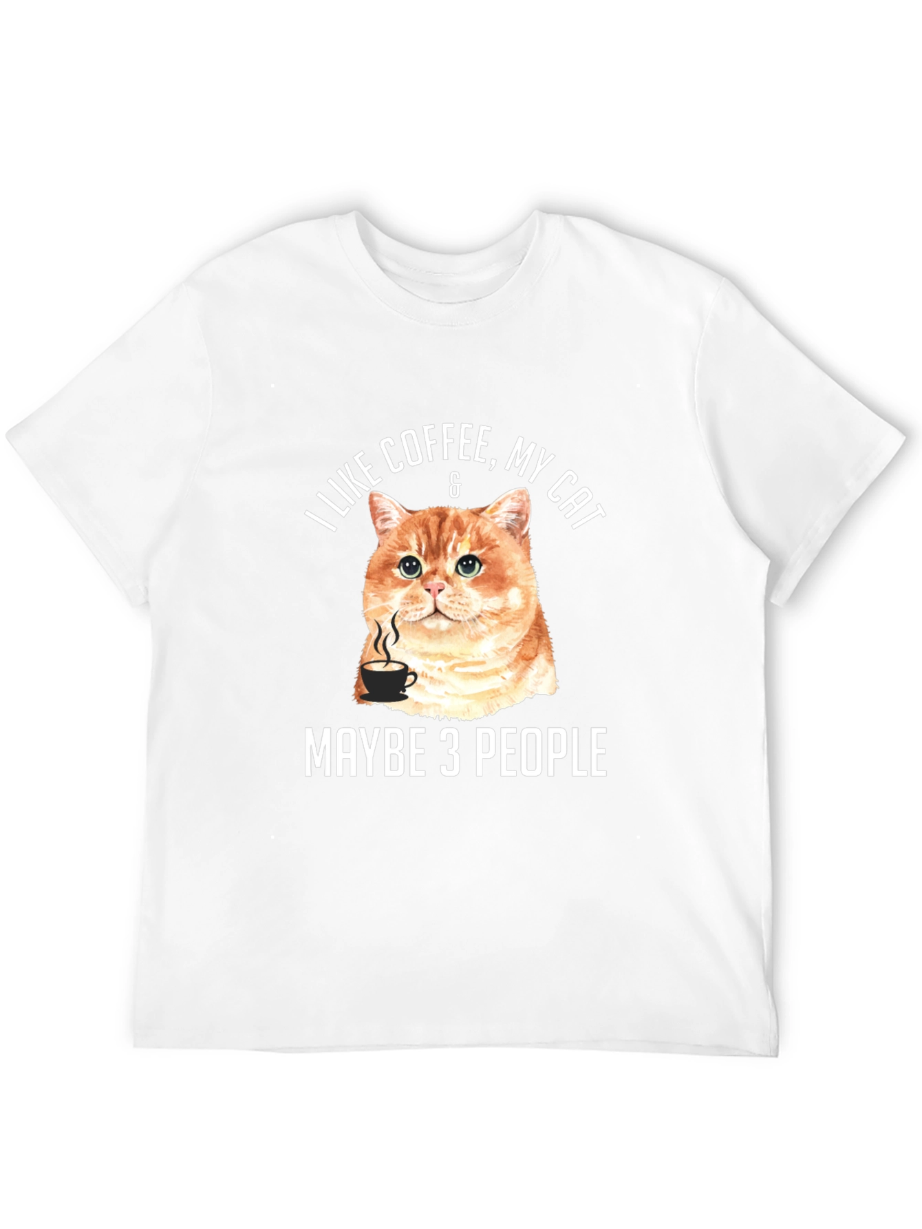 Black Coffee & Cat Lover Graphic Tee - "Maybe 3 People" view 12