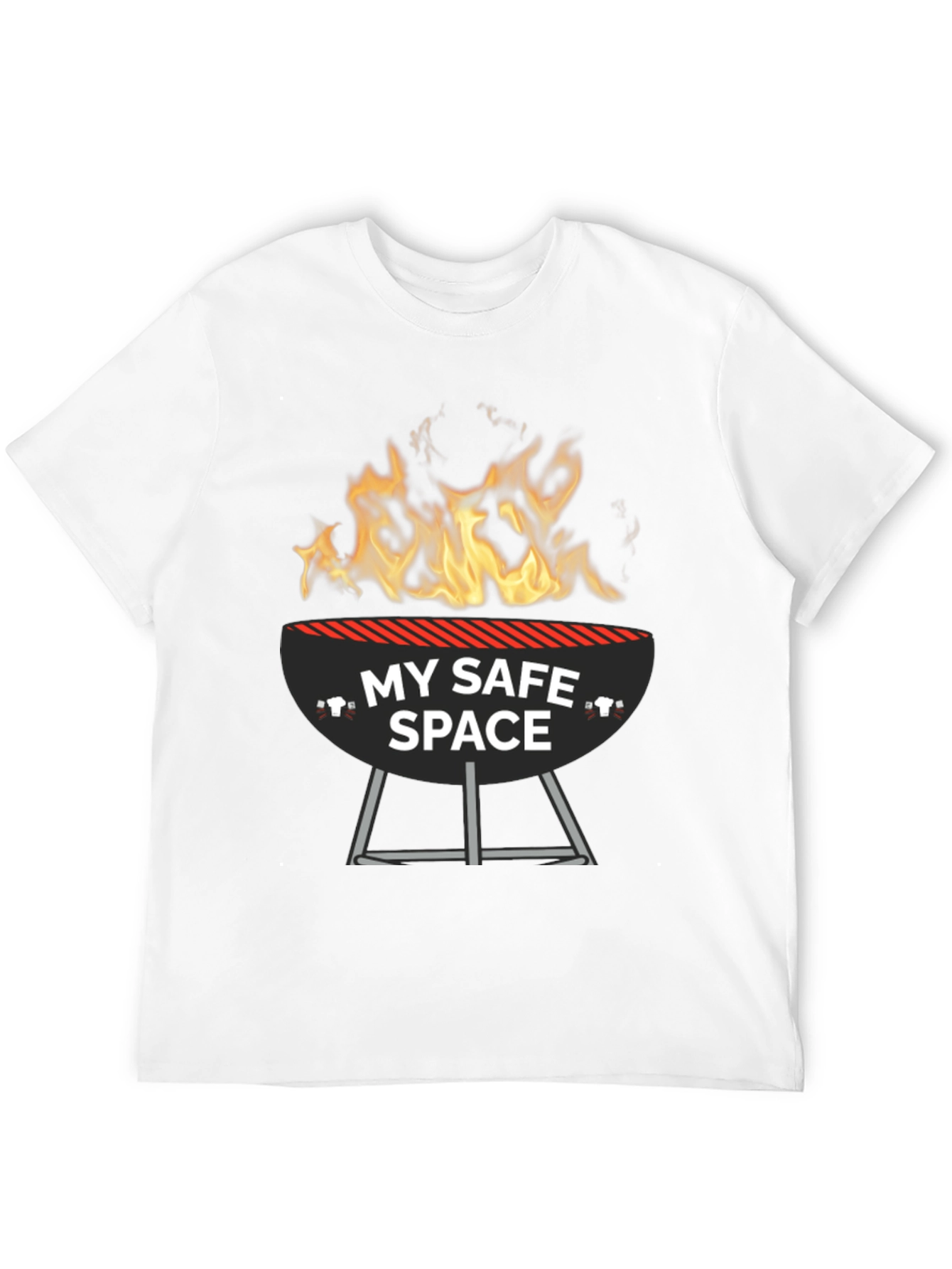 Black My Safe Space BBQ Grill Funny T-Shirt view 12