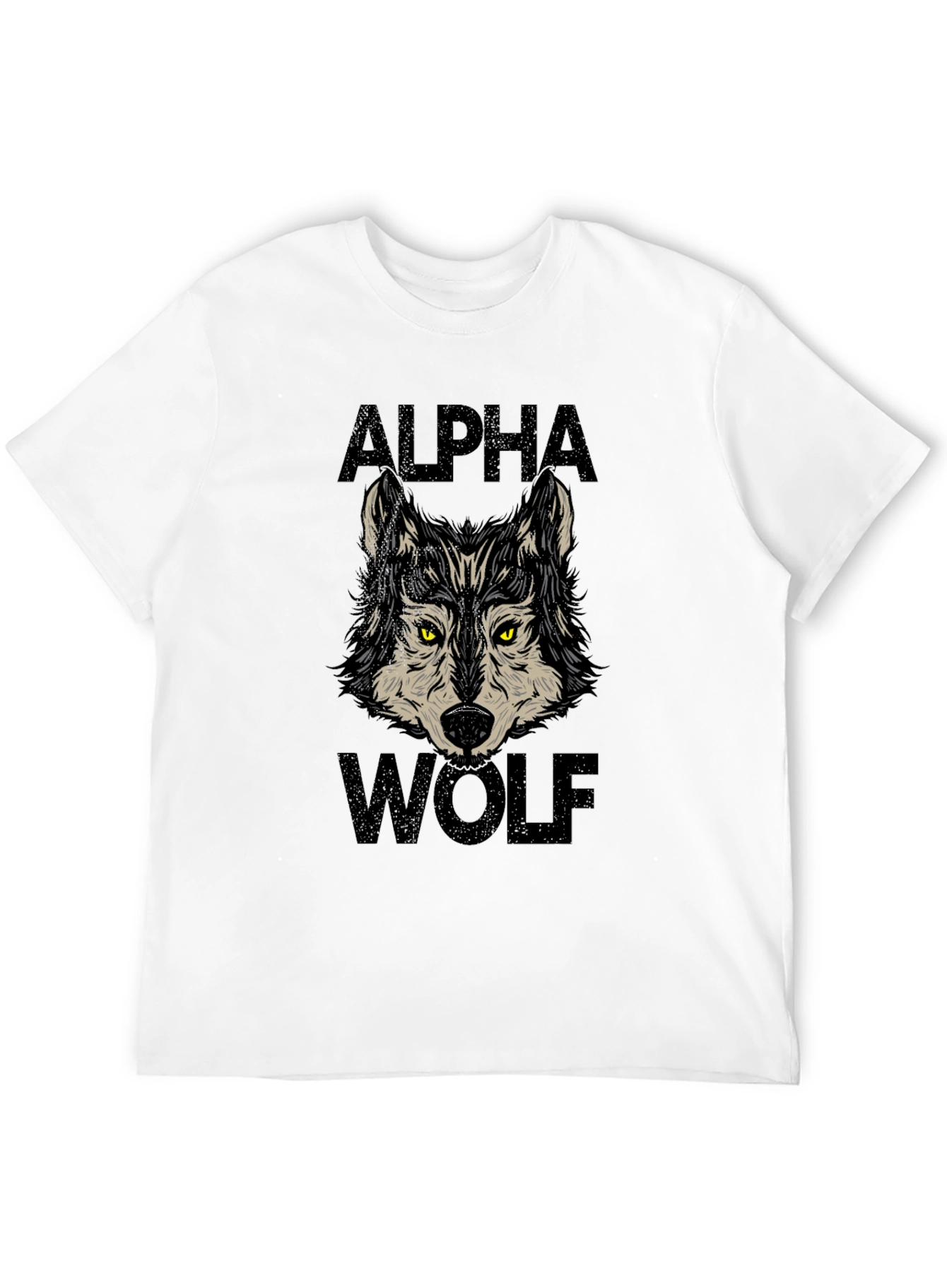 Black Alpha Wolf Graphic Print Black T-Shirt view 12