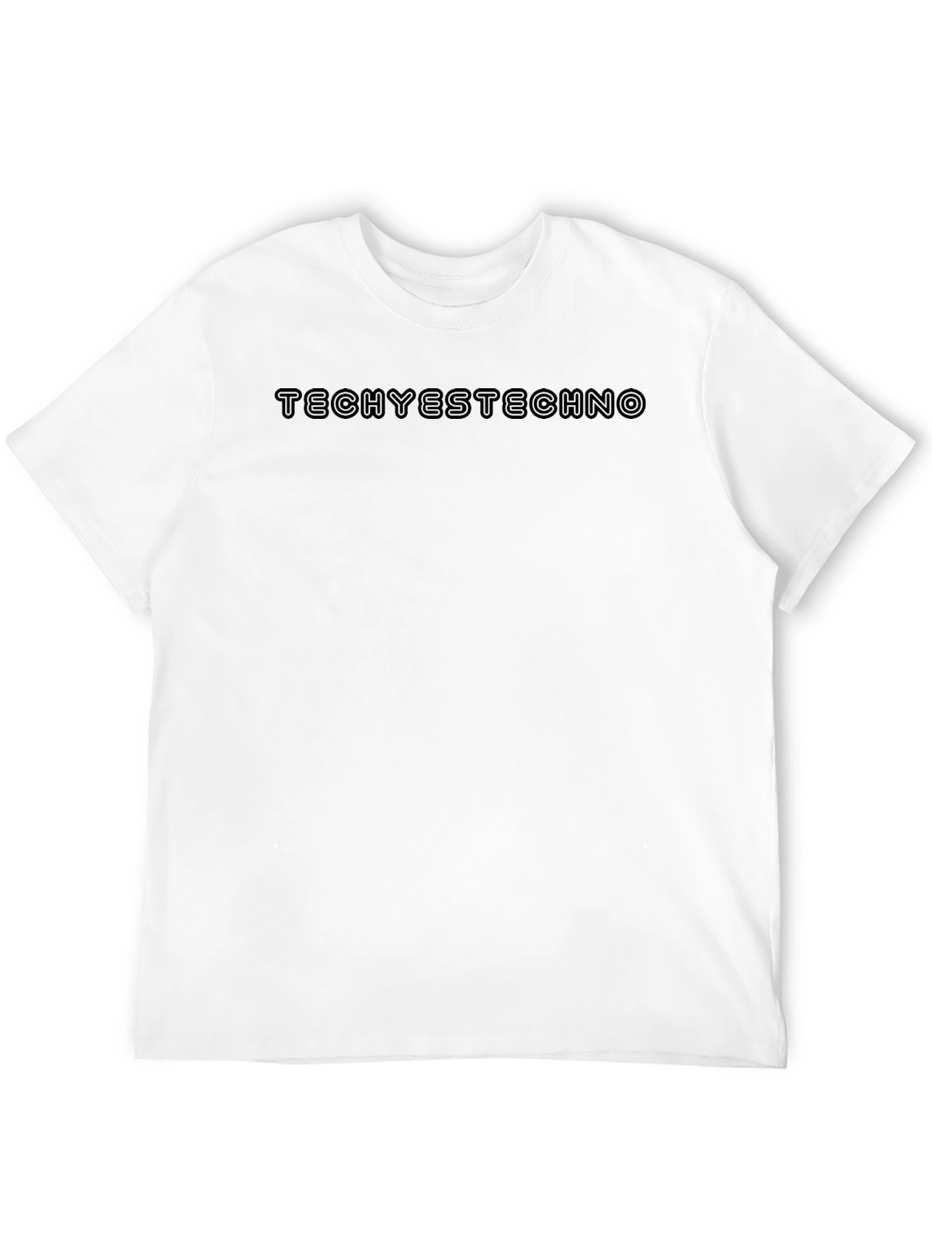 Black Tech Yes Techno Men's Black T-Shirt view 12