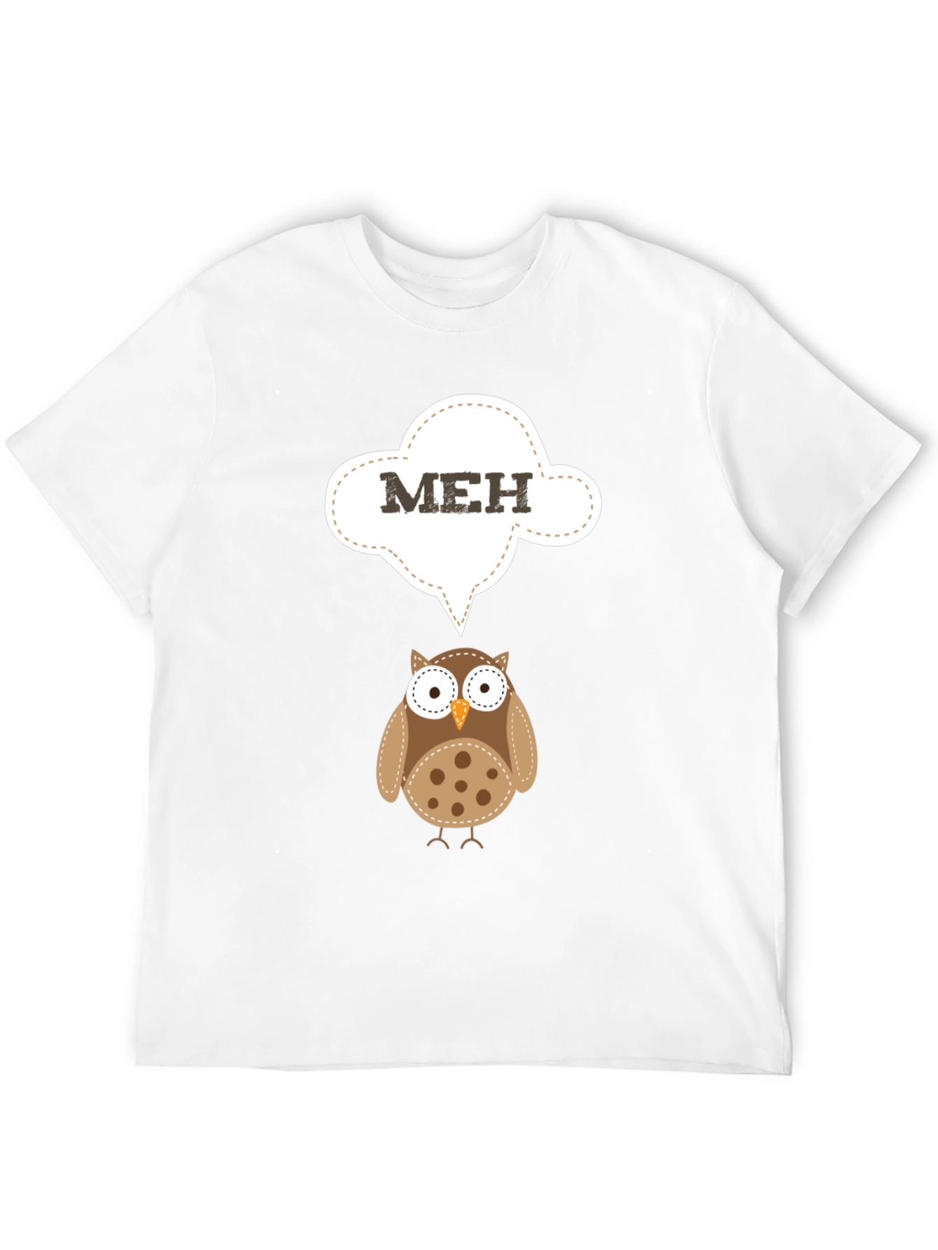 Black Meh Owl T-Shirt - Funny Cartoon Graphic Tee view 12