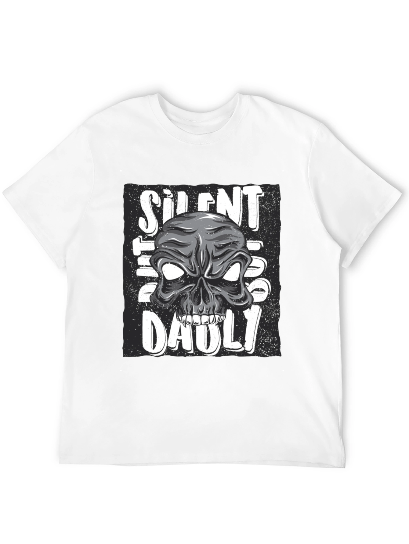 Black Silent But Deadly Skull Graphic T-Shirt view 12