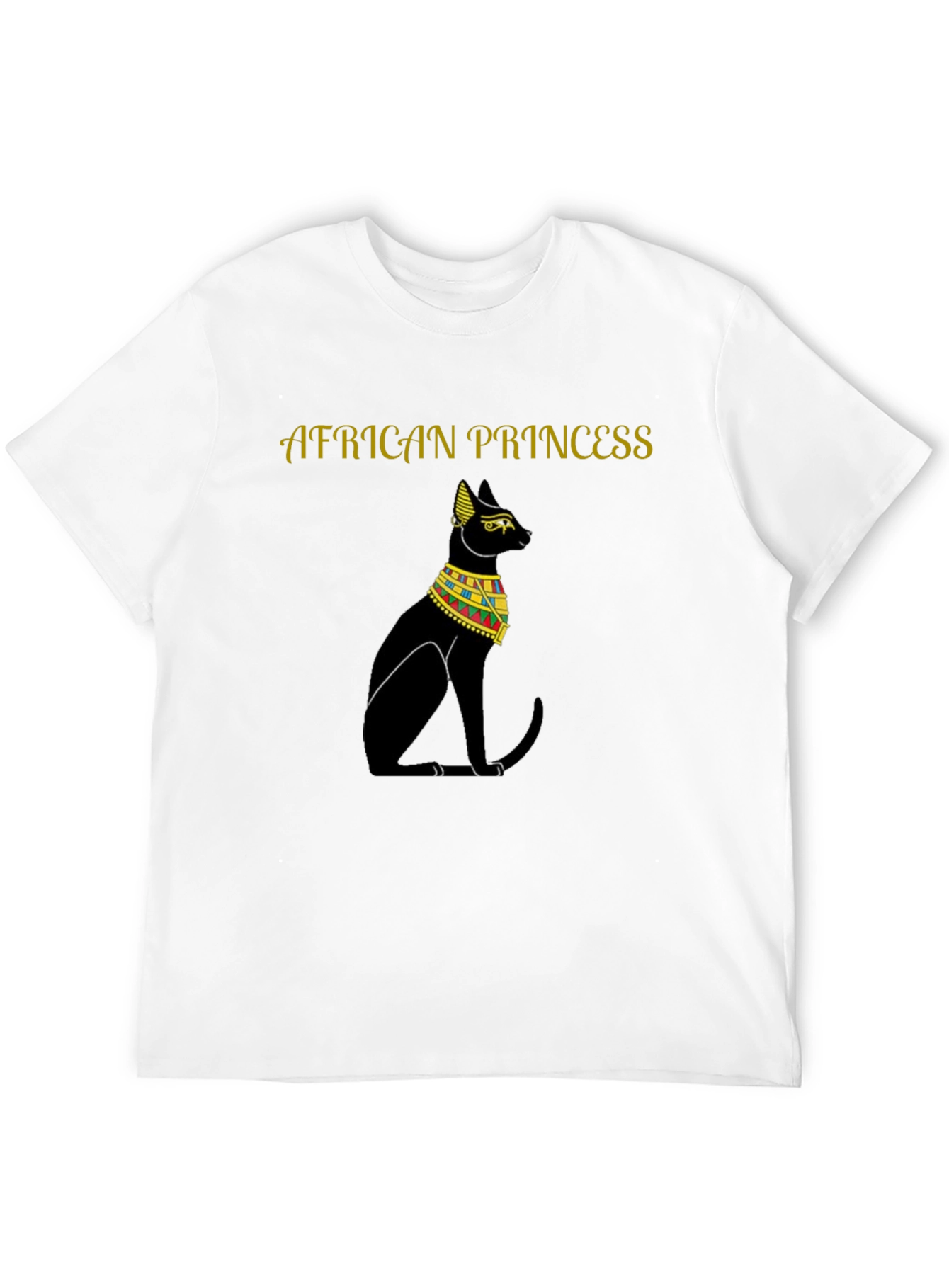 Black African Princess Cat T-Shirt - Black Egyptian Style Tee view 12