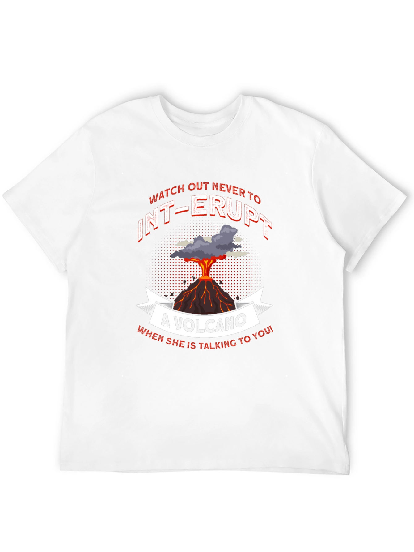 Black Volcano T-Shirt: 'Never Interrupt' Graphic Tee view 12
